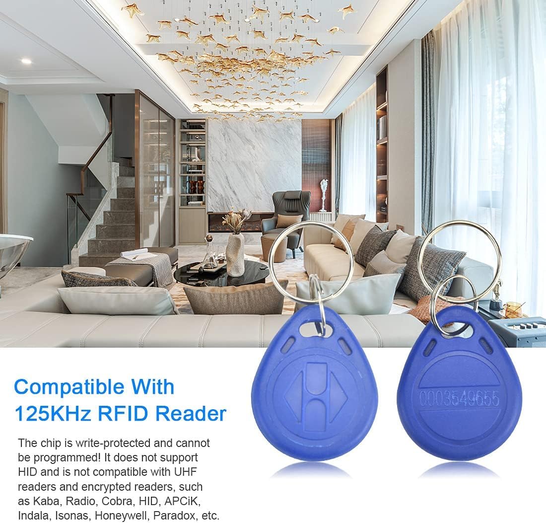 10Pack TK4100 Keychains 125KHZ RFID Proximity Id Card Token Tags Key