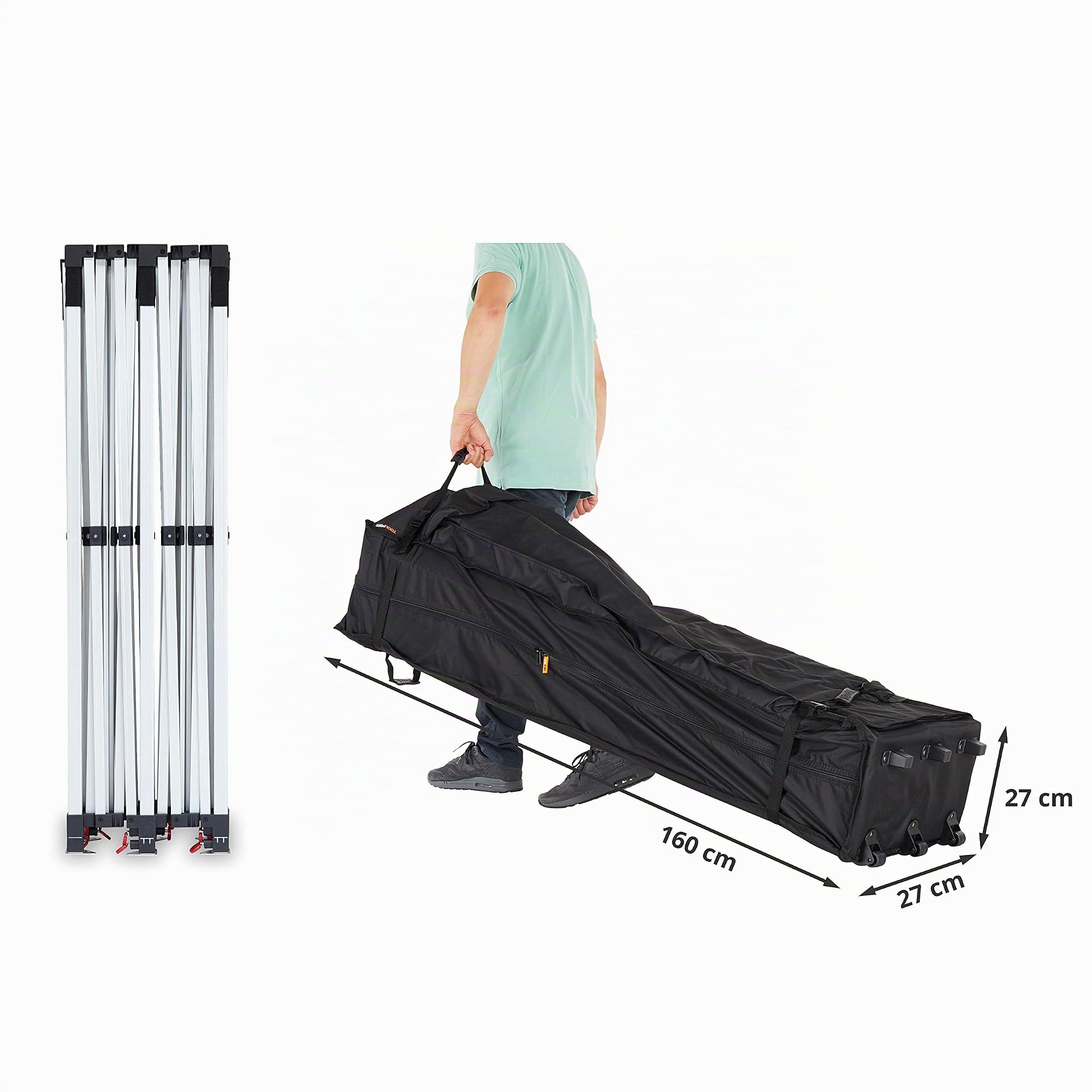 TOOLPORT 3x3 m Tonnelle Pliante Alu, PES 800, Blanc
