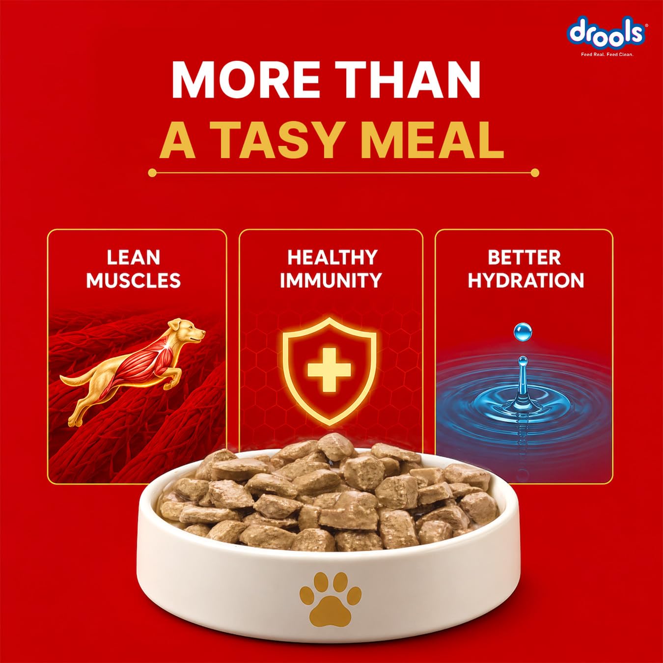 Drools Adult Wet Dog Food (12 x 60g) | Real Chicken & Liver Chunks in Gravy | Supports Skin, Coat, Joint Health & Easy Digestion 3
