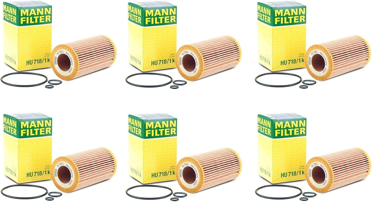 Mann Set of 6 Engine Oil Filters HU718/1k For Dodge Freightliner Sprinter 2.7 L5