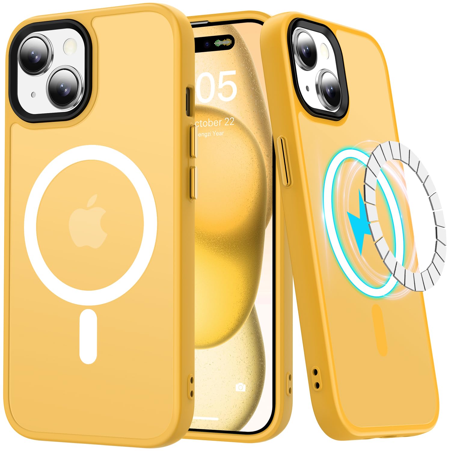 LUMARKE Strong Magnetic for iPhone 14 Plus Case Translucent Matte - Military-Grade Drop Tested - Slim Fit Shockproof Prote...