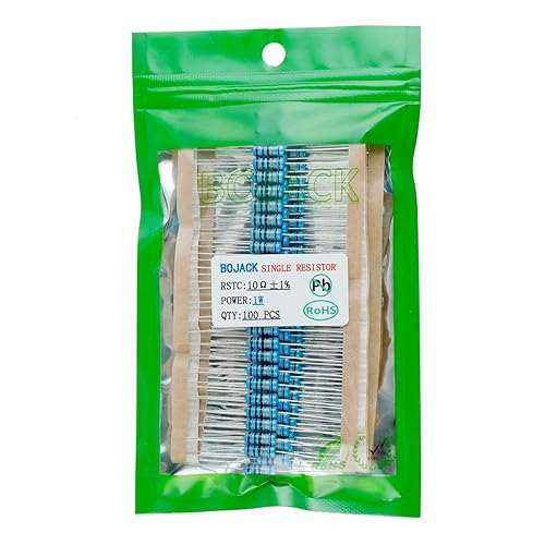 Miniatura 4 de BOJACK Resistencias 10K Ohm 1 W  1% Película metálica Resistencia individual (paquete de 100 piezas)