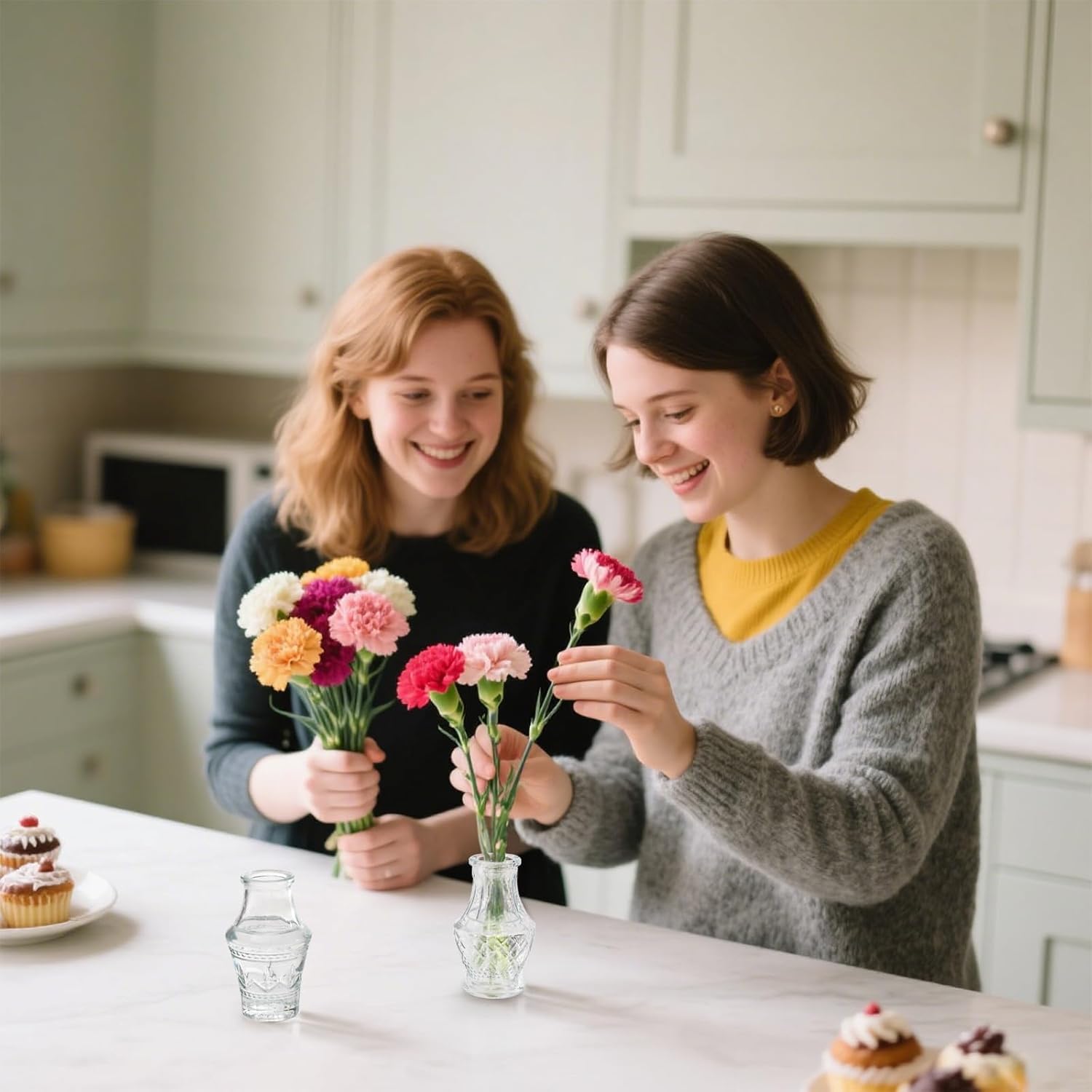 Tebery 20 Pack Glass Bud Vases, Clear Small Flower Vase for Centerpieces, Vintage Mini Glass Vase Set Bulk for Table Wedding Home Party Decoration - Image 8