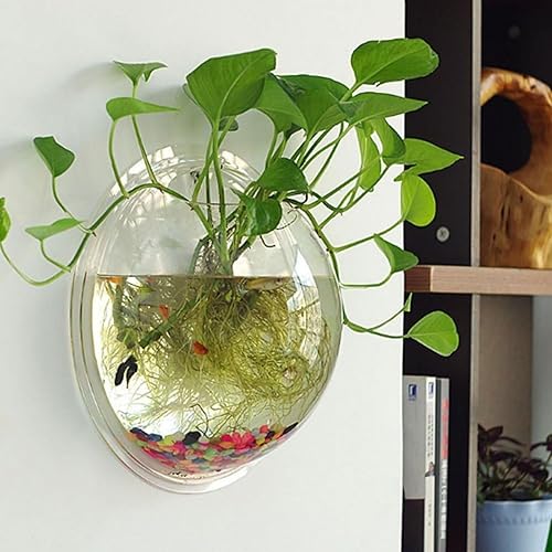 Miniatura 2 de ACJRYO Paquete de 2 peceras para colgar en la pared, pecera montada, tanque Betta, tanques de plantas de peces, jarrón para decoración del hogar