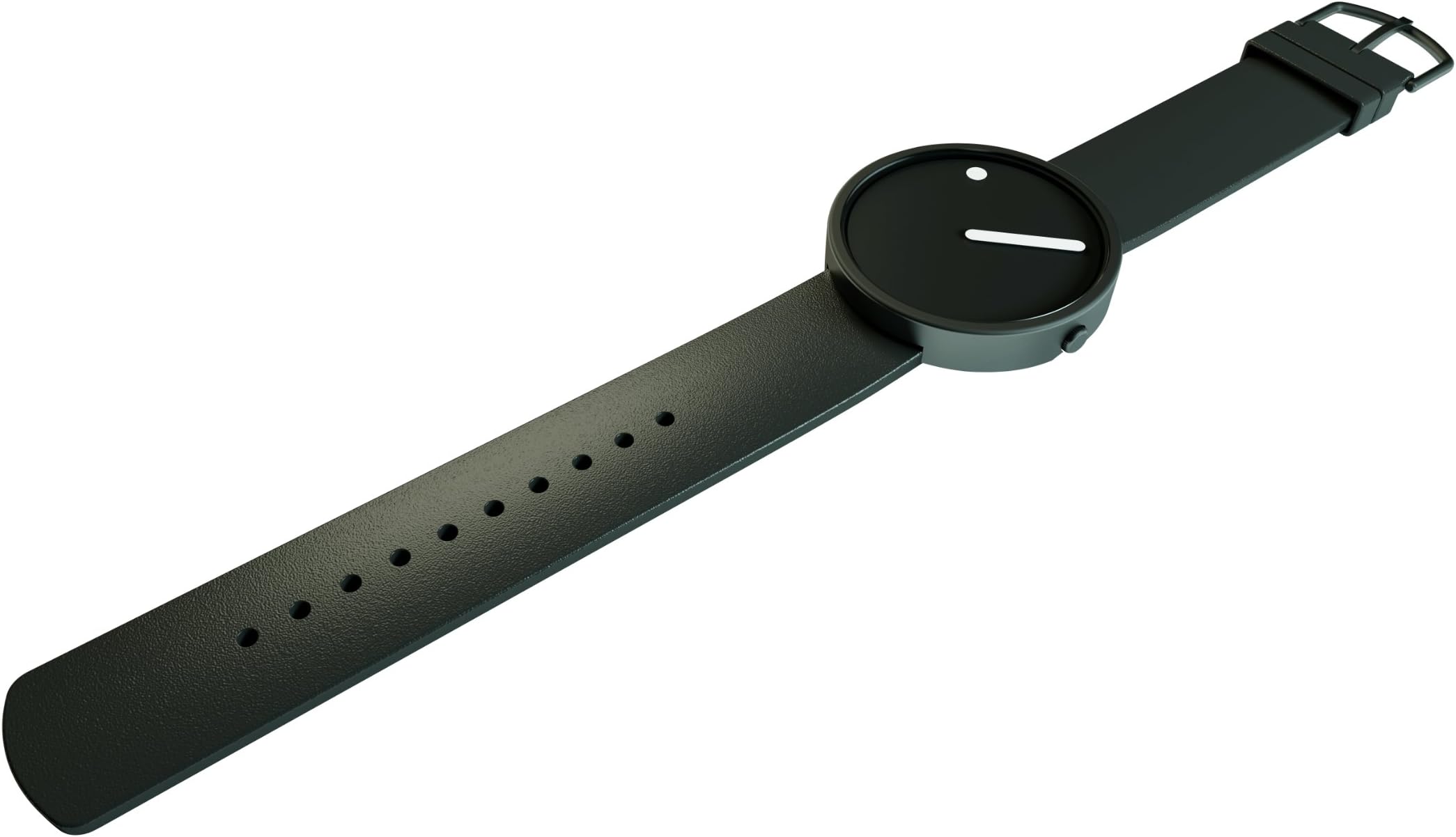 Rosendahl Timepieces Picto Unisex Quartz Watch with Black Dial Analogue Display and Black Silicone Strap 43361