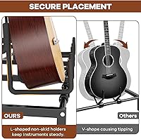 Vista 4 de Soporte para guitarra, soporte para guitarra con goma, soporte ajustable para guitarra eléctrica para múltiples guitarras, soportes de guitarra