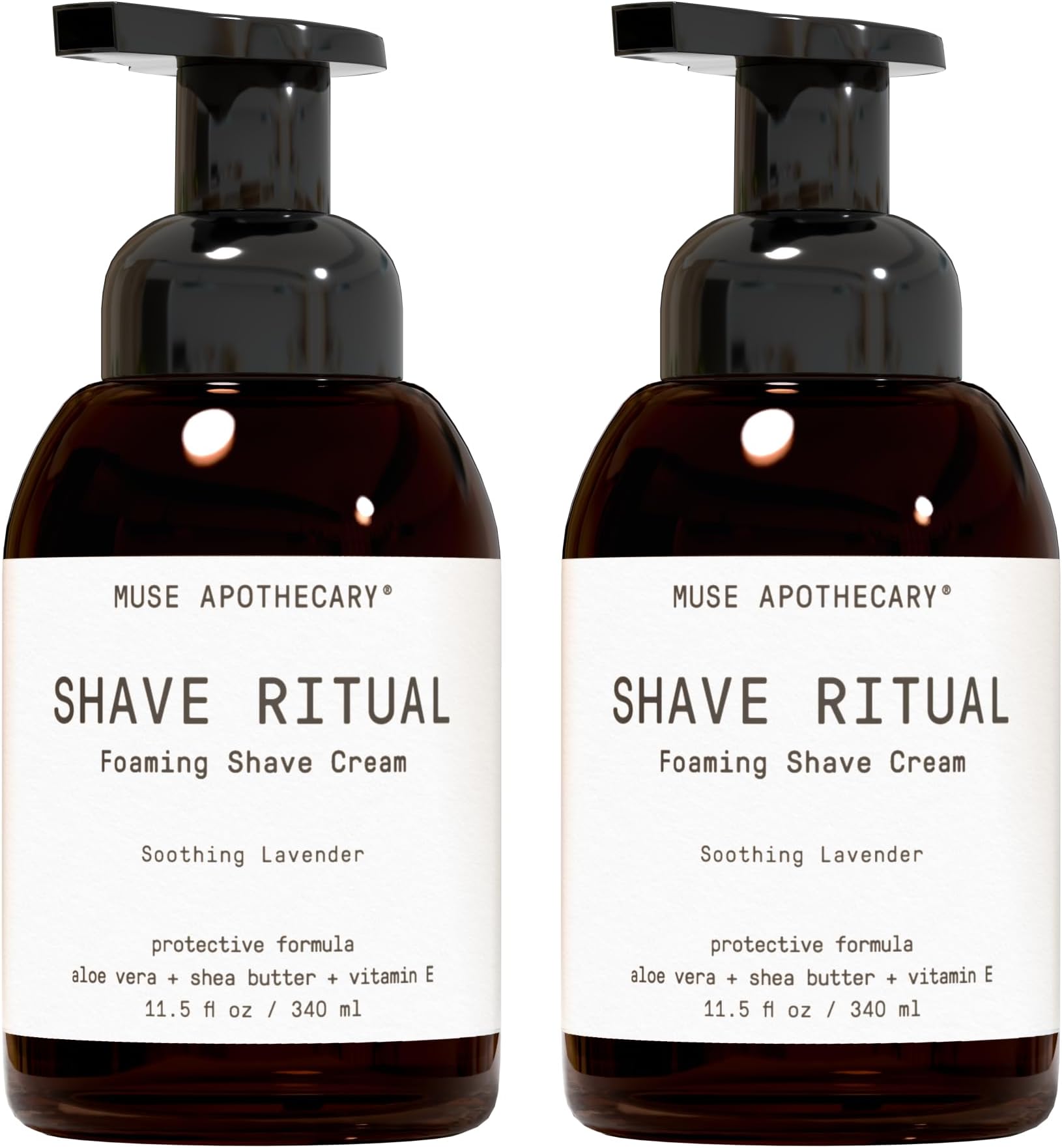 Foaming Shave Ritual - Natural Shaving Cream Sensitive Skin - Womens Shaving Cream Mens Shave Cream - Protective Formula Aloe Vera + Shea Butter + Vitamin E - Soothing Lavender, 11.5oz