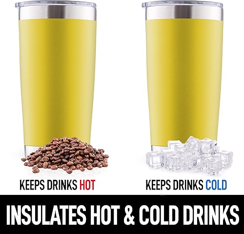 Miniatura 59 de Zulay - Taza de café aislada de 12 onzas con tapa, taza de campamento de acero inoxidable con asa, taza aislada al vacío de doble pared Duracoated