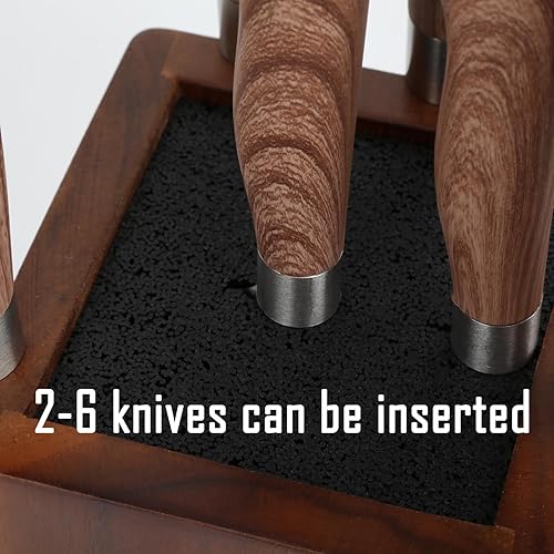 Miniatura 2 de Resafy Soporte magnético para cuchillos de madera con 360 grados giratorios, soportes magnéticos con imanes mejorados fuertes