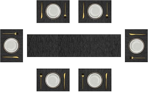 Miniatura 9 de Mantel individual Shacos de mesa de cocina, resistentes al calor, juego de manteles individuales antideslizantes, lavables