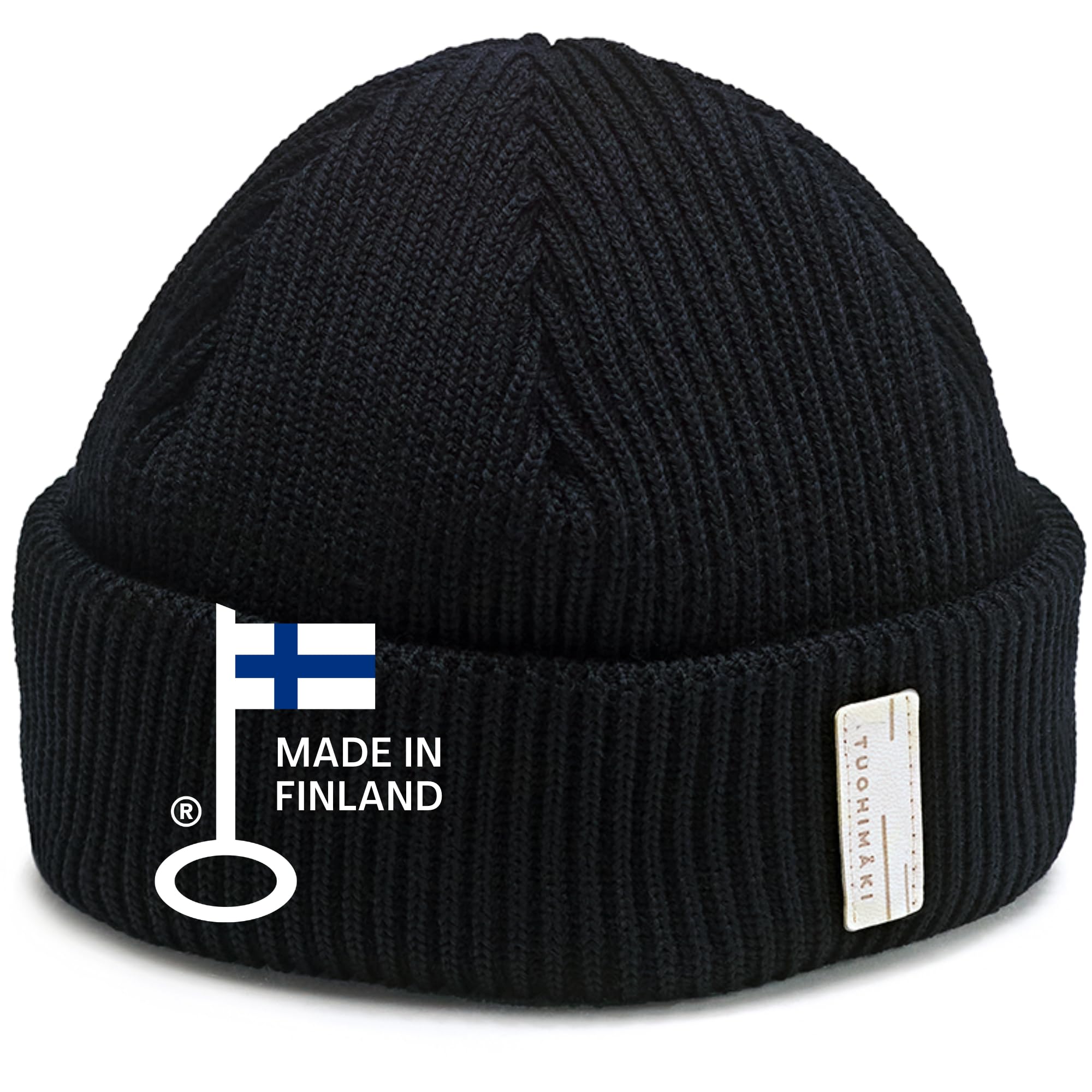 Berretto in Lana Merino Uomo & Donna Inverno – 100% Merino Beanie Unisex – Berretto da Pescatore – Made in Finland – Caldo Berretto Invernale