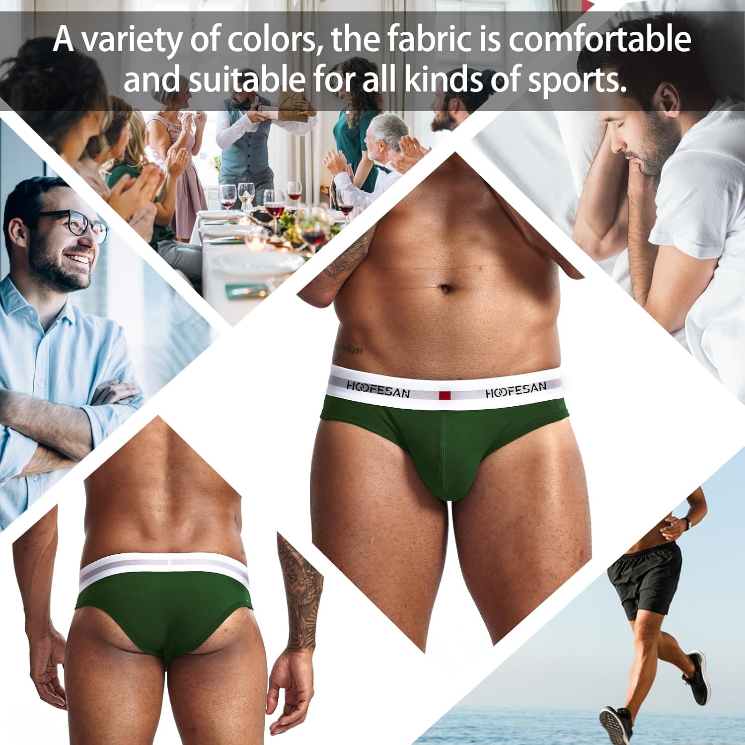 HOOFESAN Mens Underwear Briefs Pack Stretch Cotton Low Rise Briefs for Men Wide Waistband Multipack - Image 6