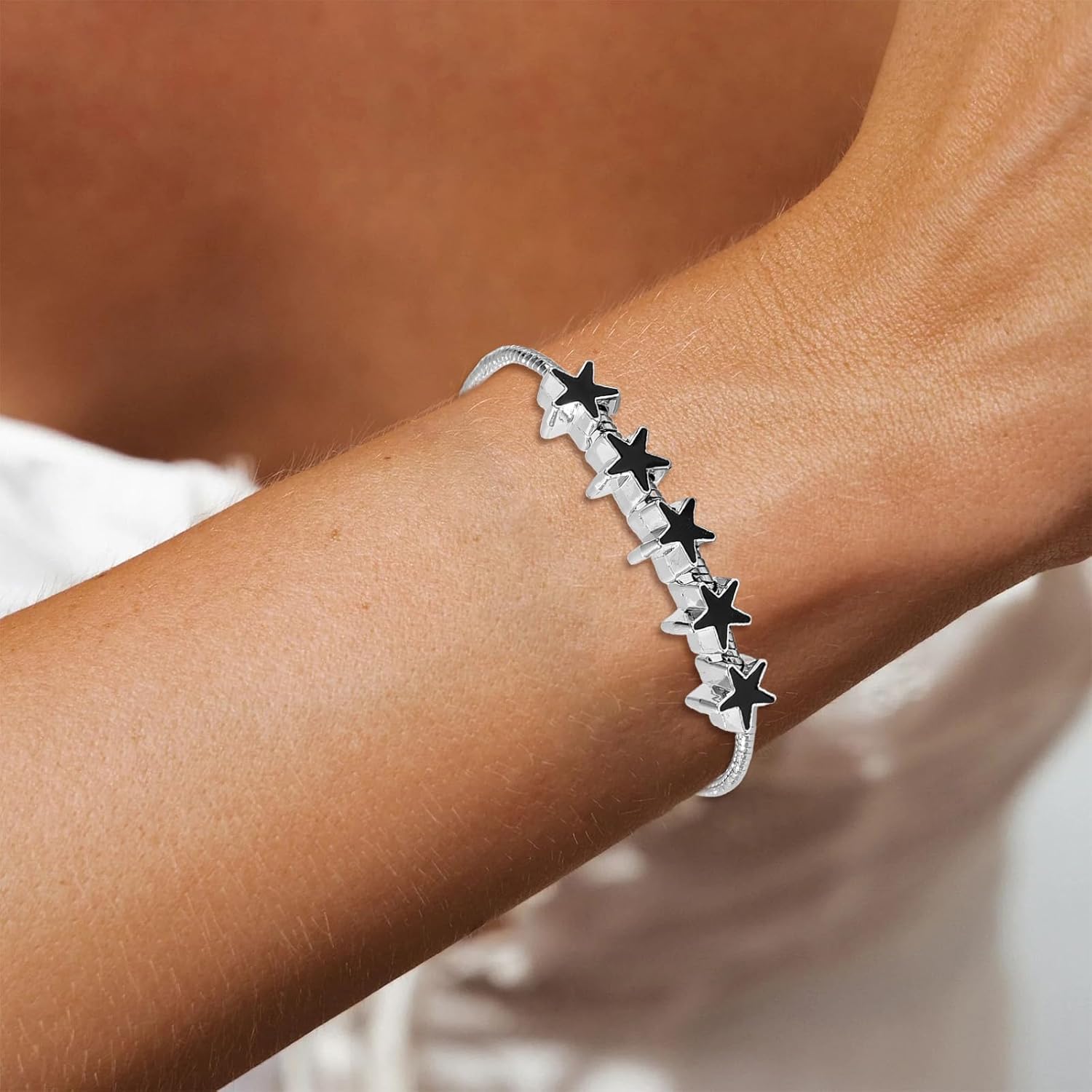 Charm Bracelets Black Star Bracelet for Women Dainty Bracelet Birthday Jewelry Accessories Gifts for Women Trendy 2025 - Image 2