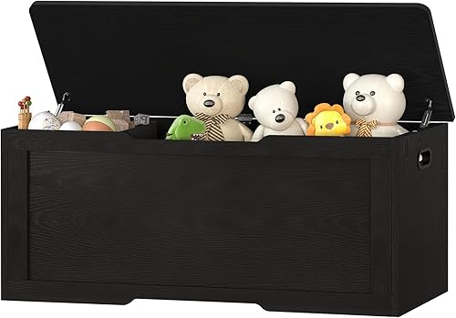 Miniatura 15 de usikey Cofre de almacenamiento de 29.5", caja de juguetes con bisagra de seguridad y amortiguadores de gel, cofre de juguetes, baúl de