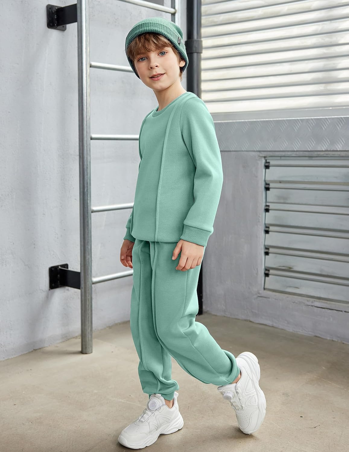 Arshiner Boys Long Sleeve Fleece Sweatshirt and Pants Set 2 Piece Fall Winter Clothes Toddler to Little Kid 2-8 Years - Image 3