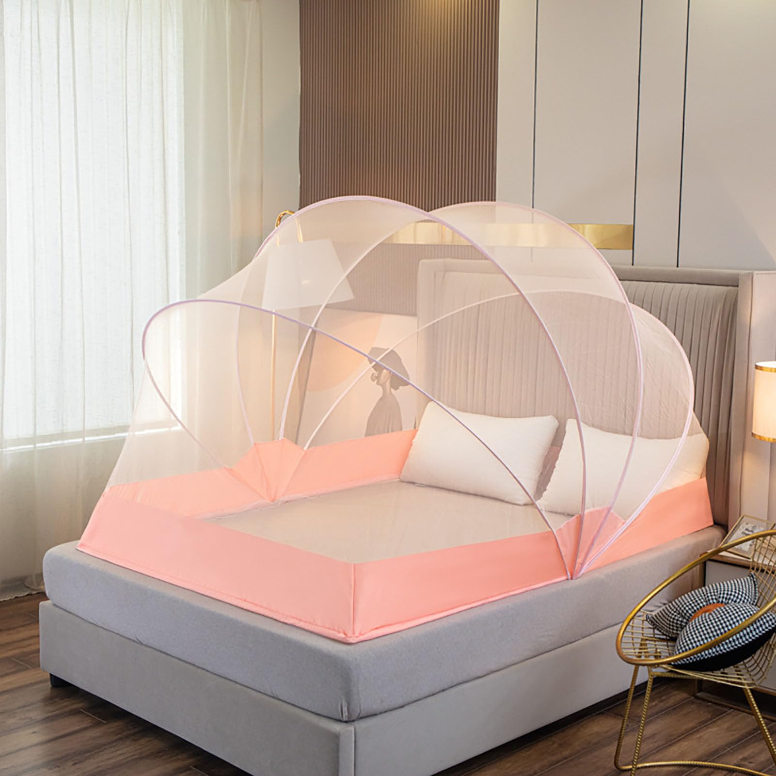 Moustiquaire pliable tente de lit 120 x 190 cm protège insectes fond zippé