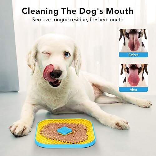 Miniatura 4 de Tapete para lamer para perros y gatos, tapete grande de 7.1 pulgadas para alimentación lenta para mascotas, aburrimiento y ansiedad, almohadilla