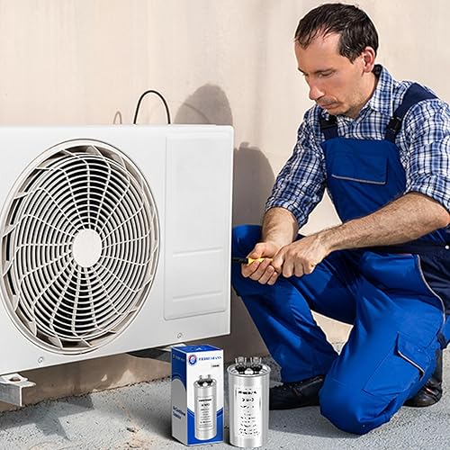 Miniatura 7 de Condensador de 50 uFMFD para CA, 370 o 440 VCA CBB65 Condensadores redondos de doble carrera para funcionamiento del motor de CA, arranque del