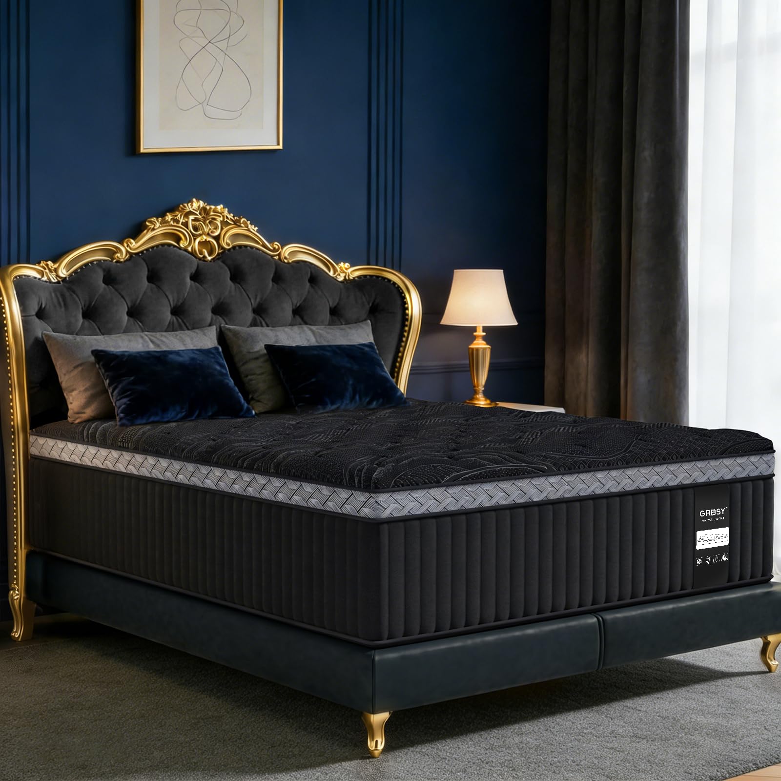 Photo 1 of 14 Inch Queen Size Mattress, Upgraded Luxury Hybrid Queen Mattress In A Box with 7-Zone Support for Cool Night & Pressure Relief, Assembled in USA, Motion Isolation, 365-Night Trial, Medium Firm