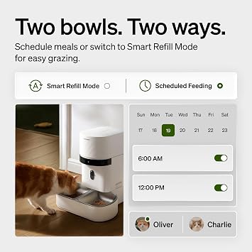 PETLIBRO Automatic Cat Feeder for 2 Cats, AI Recognition Camera Intake Log