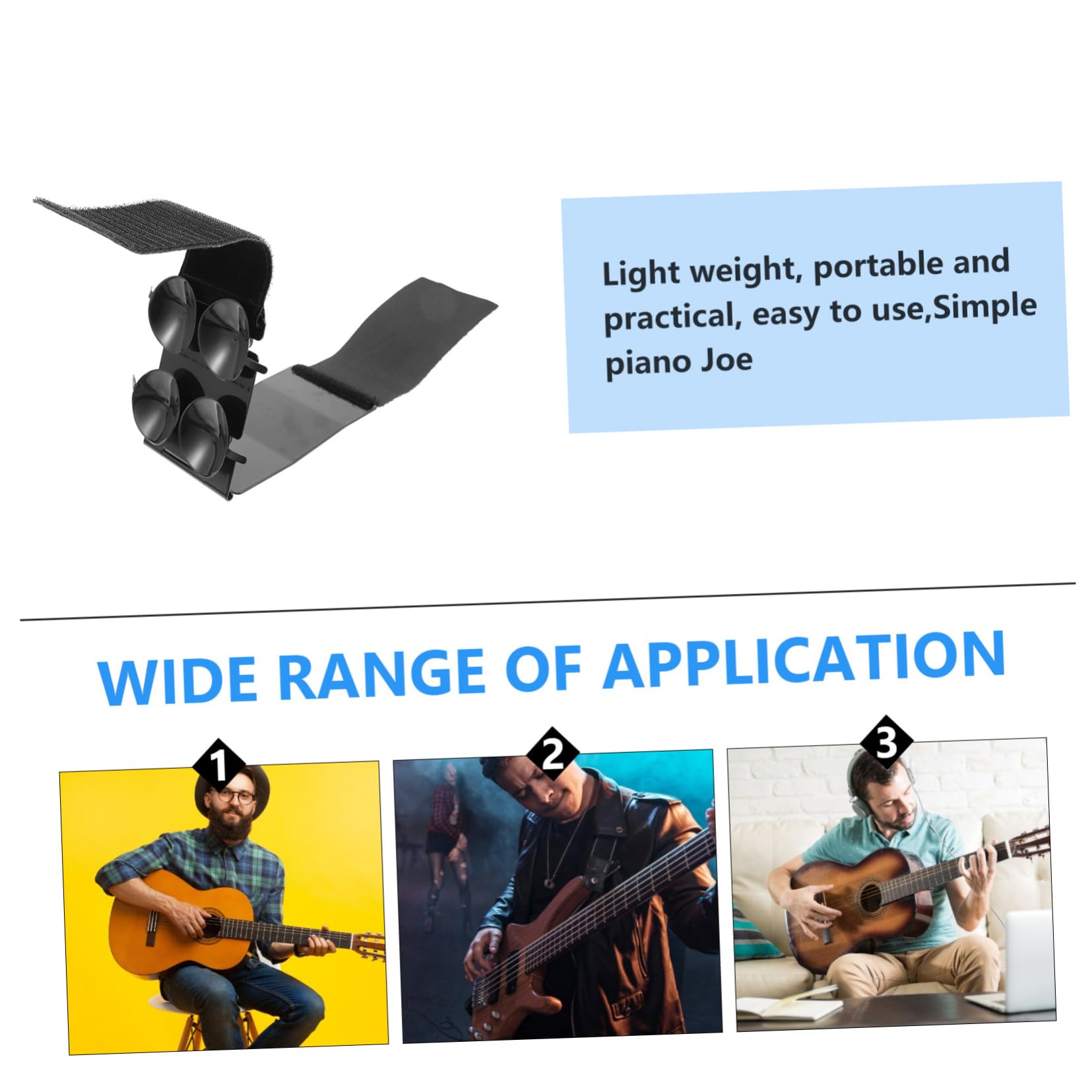 Poggiapiedi per Chitarra Regolabile in Acciaio Inox Nero | Design Ergonomico, Portatile e Leggero, Accessorio Musicale per Pratica e Studio, Set da 1 Pezzo