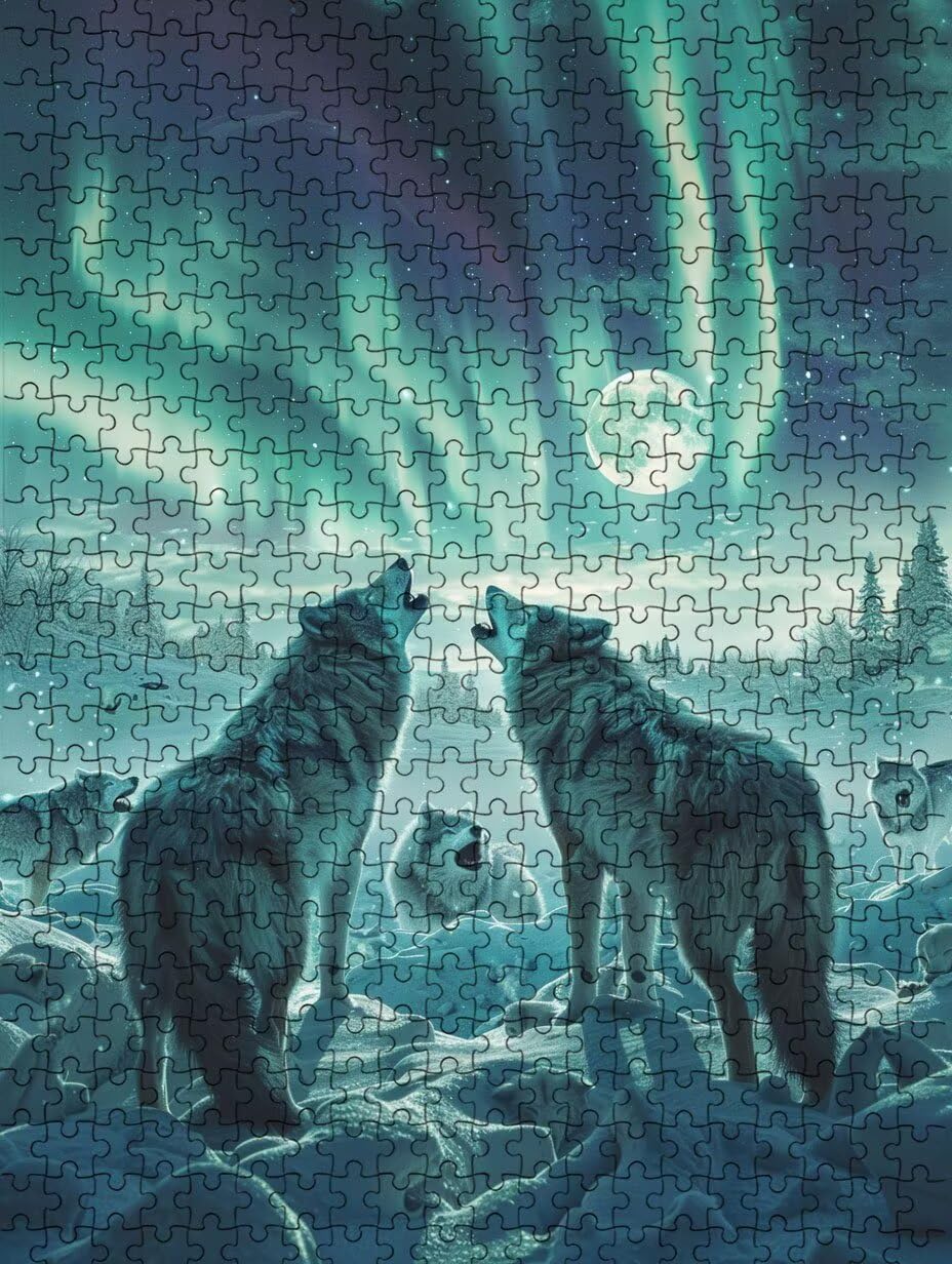Puzzle 6000 Teile, Aurora Wolf Puzzle Erwachsene 6000, Klassische Puzzles, Puzzlespiele für Die Ganze Familie, Geschicklichkeitsspiel, Mit Schöner Verpackung, Dekoration Puzzles und Geschenke FNKL3582