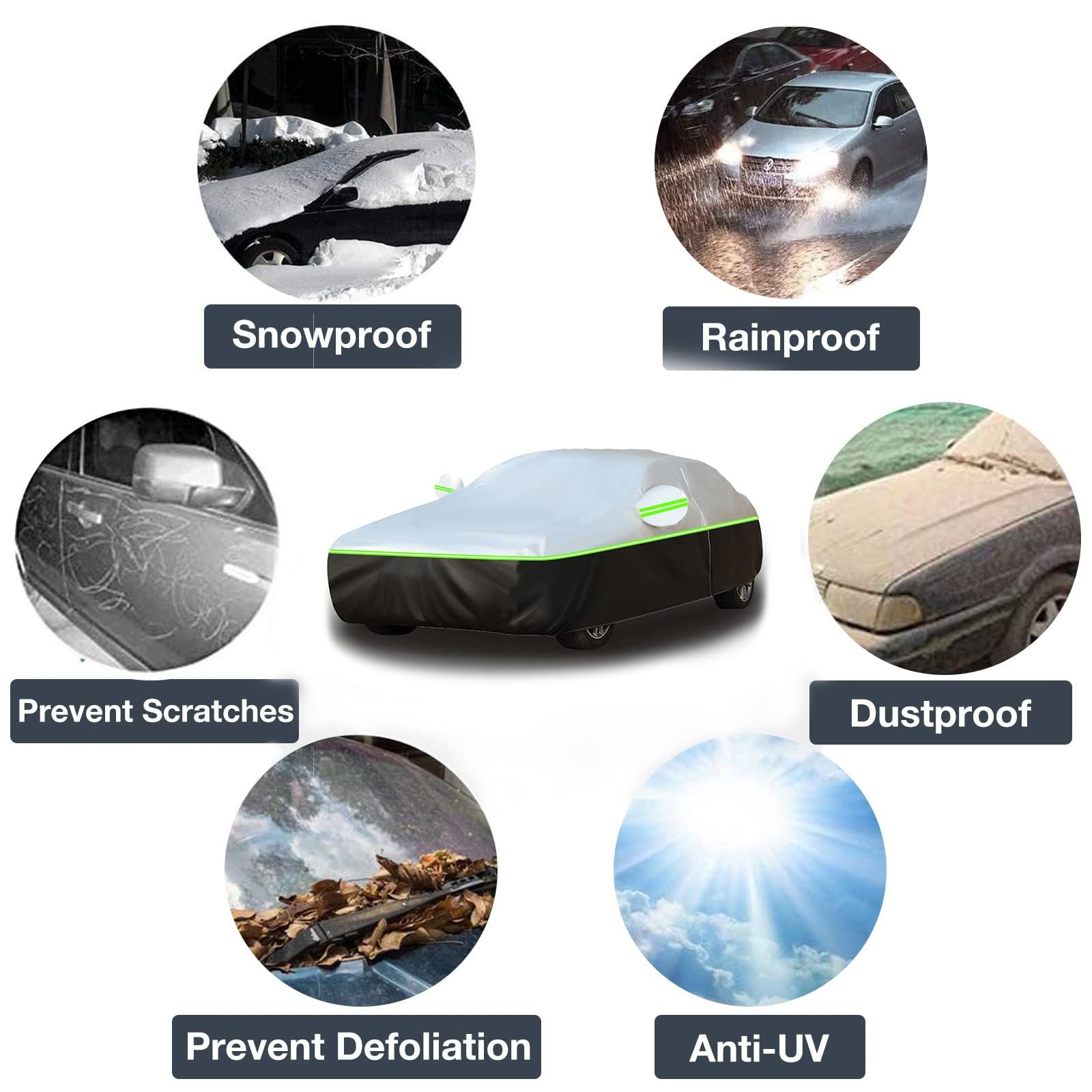 Funda Protectora Para Aixam Coupé - Impermeable, Transpirable, Con Cremallera Lateral Y Tiras Reflectantes