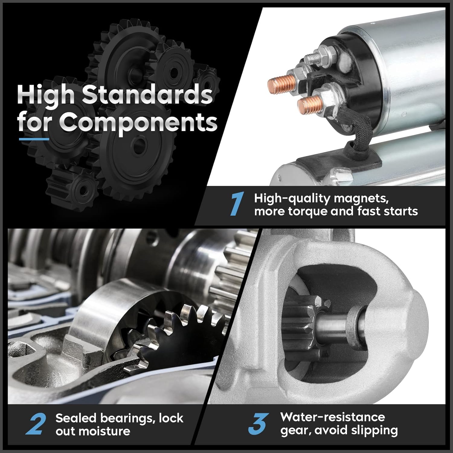 New 6494 Starter for 4.8 5.3L Chevy Avalanche/Silverado/Tahoe/Suburban 1500 2003 2004 2005 2006 2007 2008, GMC Envoy/Sierra 1500/Yukon 03-08, Buick Rainier 2004-2007, Cadillac Escalade 2003-2005