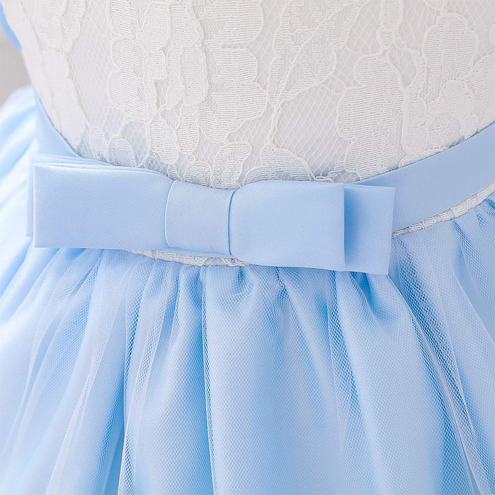 IMEKIS Abito da Bambina per Neonato Vestito da Principessa in Tulle con Gonna in Pizzo Abito da Cerimonia Matrimonio Bowknot Abito da Ballo da Sera Battesimo Festa di Compleanno Vestiti