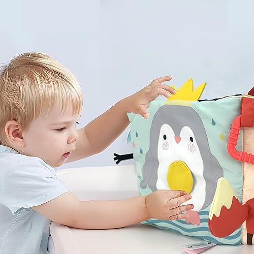 Miniatura 2 de Libros para bebés, juguetes con temática de animales, libros de tela para bebés de 6 a 12 meses, cochecito interactivo de desarrollo temprano,