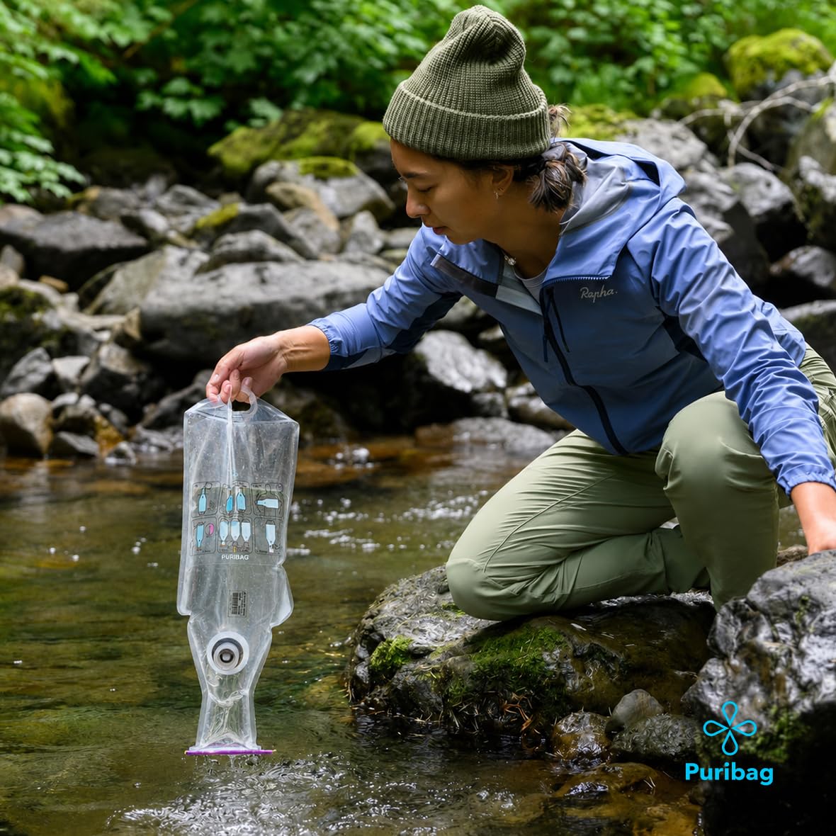 PuriBag: Purificador de agua Sistema de camping para senderismo, supervivencia, viajes, perfecto para almacenamiento de agua y viajes, 10L (2.5 galones)