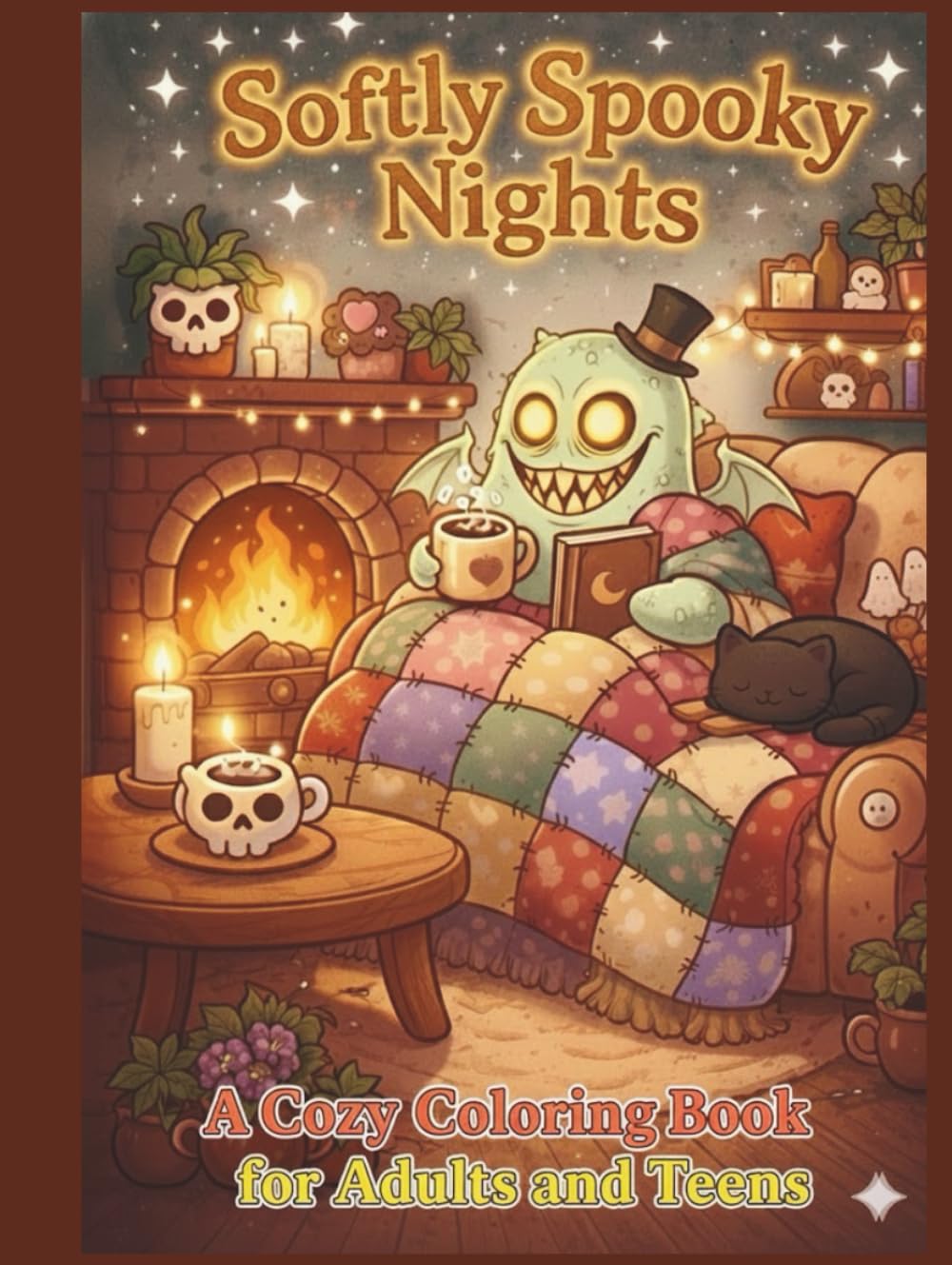 Softly Spooky Nights: A Cozy Coloring Book for Adults & Teens Featuring Cute Creepy Characters, Calm Gothic Spaces & Hygge Comfort