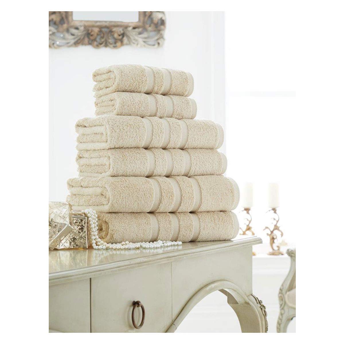 Lions Bath Sheets Towels - Zero Twist Hand Towel Soft Water Absorbent Egyptian Cotton (Natural, Bath Towels (2x))