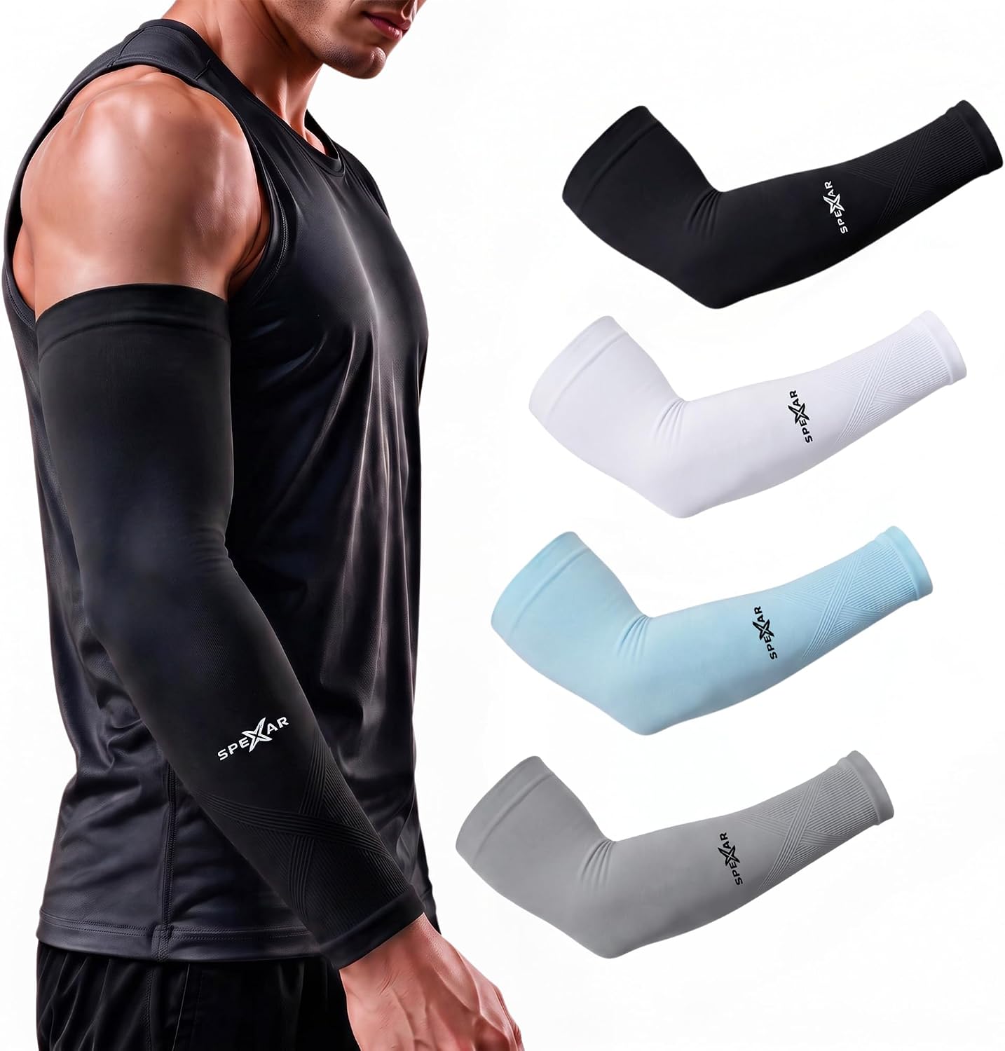 Arm Sleeves for Men & Women, UPF 50+ UV Sun Protection, Cooling Compression for Sports, Outdoor Work & Tattoo Cover