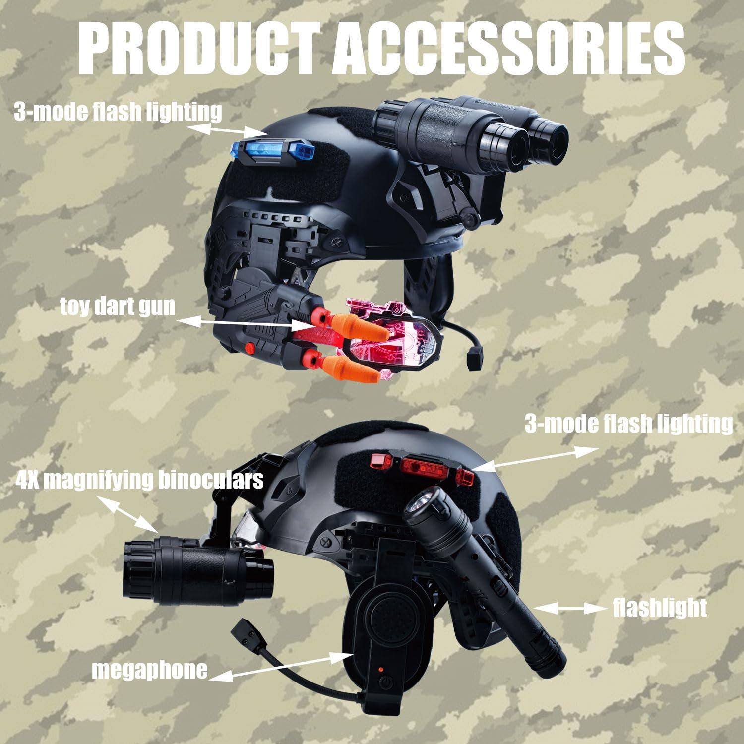 Amazon.com: REGLORY Kids Tactical Multifunctional Helmet Set for