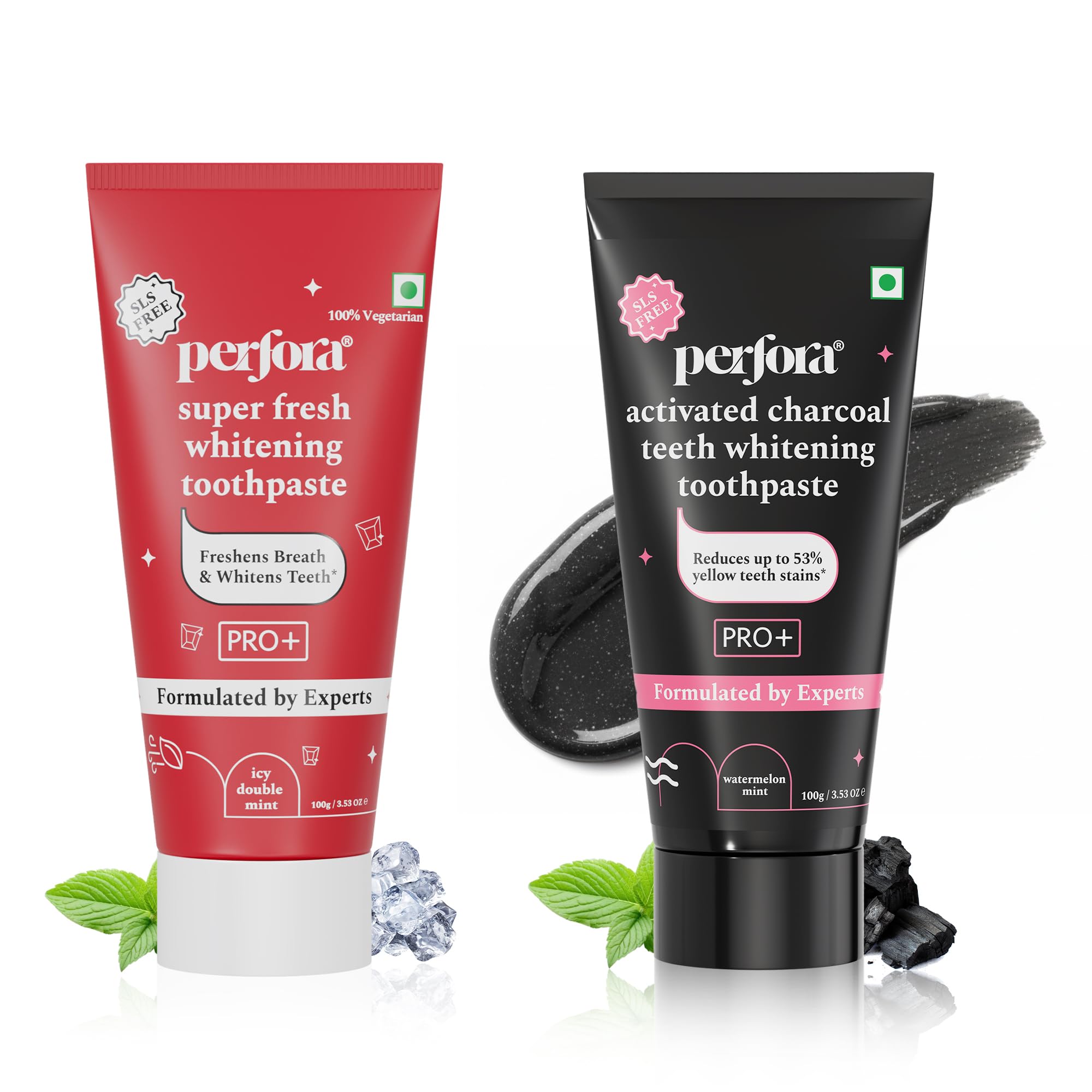 Perfora Teeth Whitening Toothpaste Combo - Enamel Safe Teeth Whitening Toothpaste for Men & Women | Super Fresh & Activated Charcoal - SLS & Fluroide Free Toothpaste (200 g, Pack of 2)-picture-25