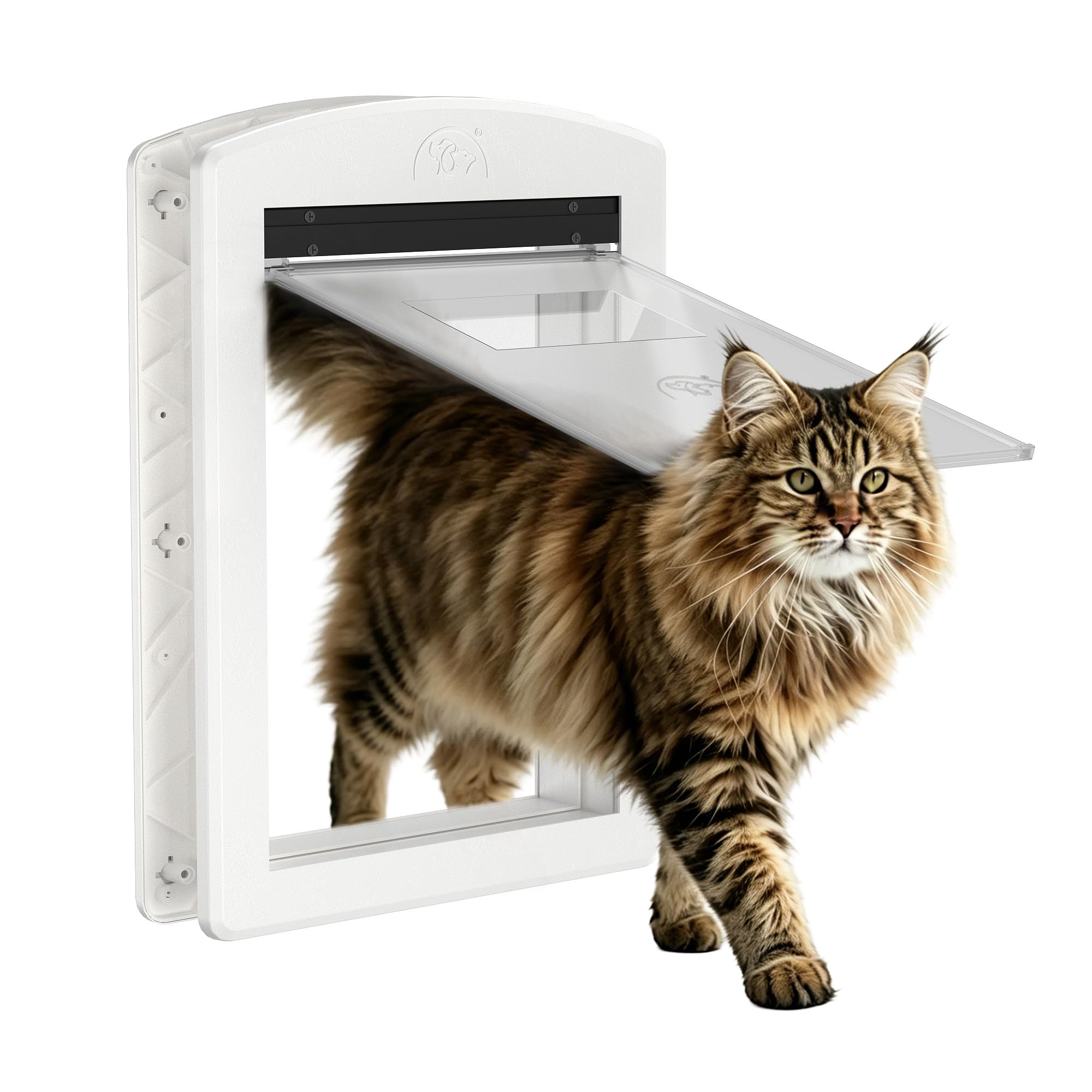 Caremyworld Large Cat Door with Sliding Lock Panel and Magnetic Flap