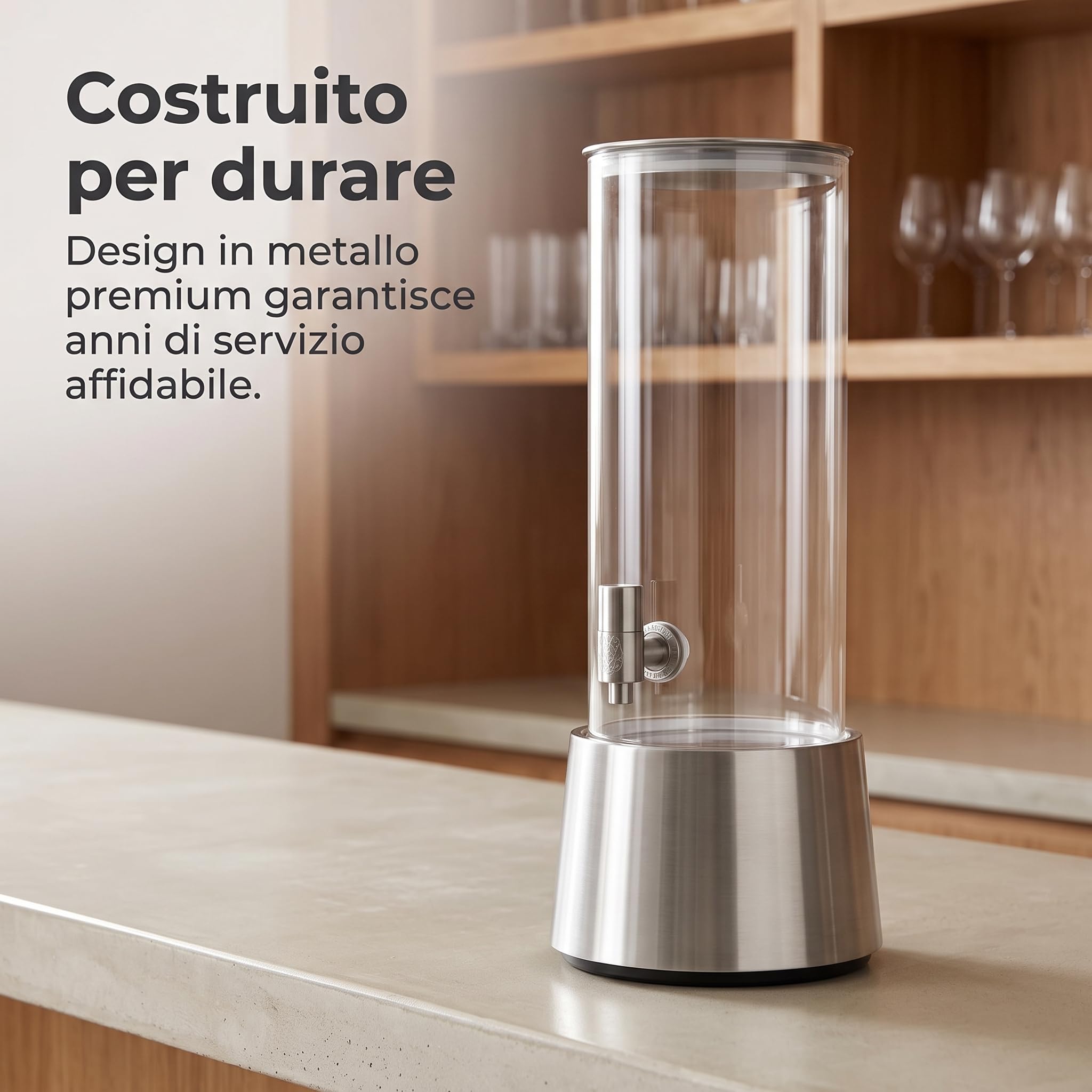 ogatore bevande 3 litri con rubinetto, dosatore cocktail p ristoranti ed eventi, p acqua, style to 2