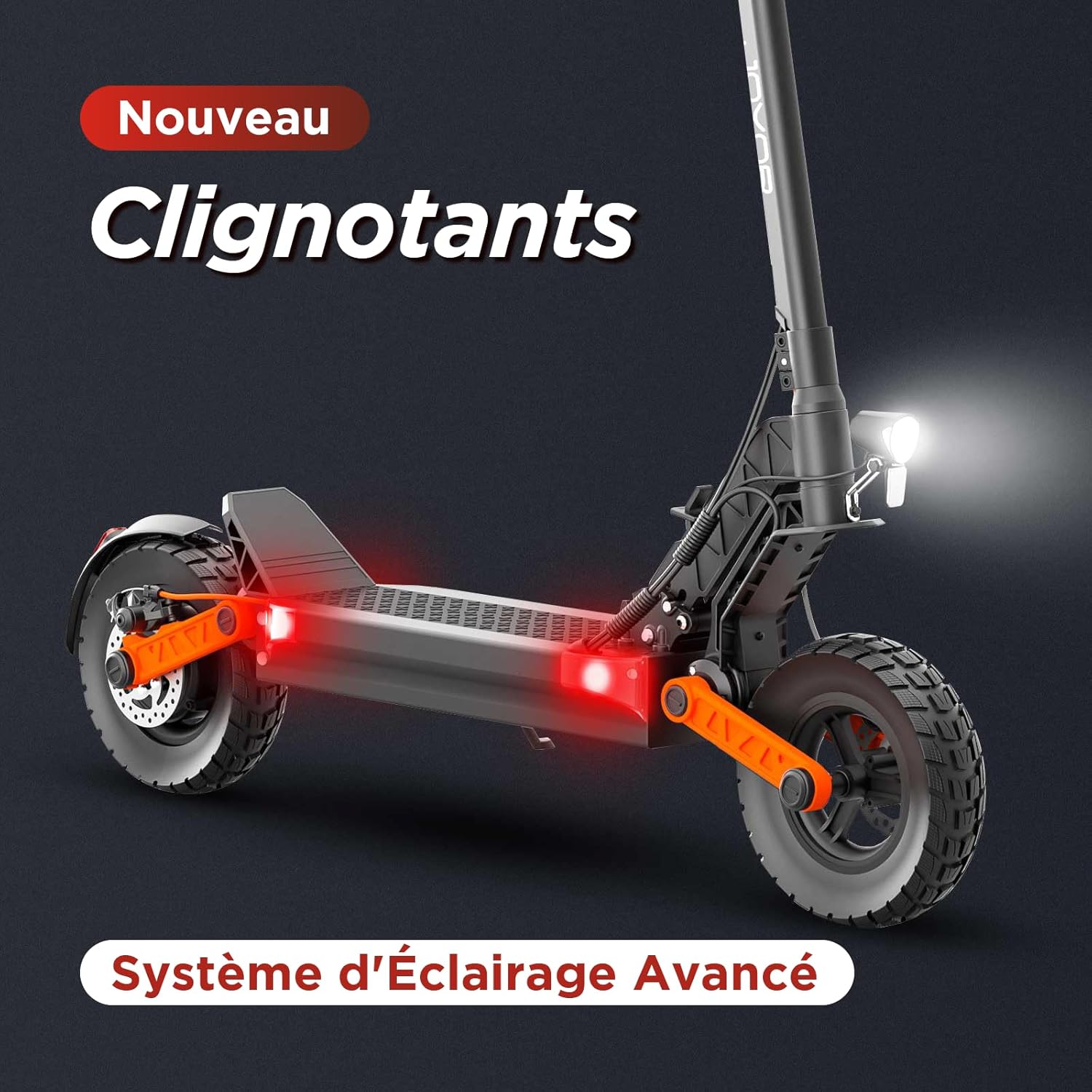 JOYOR S10-S-Z Electric Scooter showing front light and turn signals