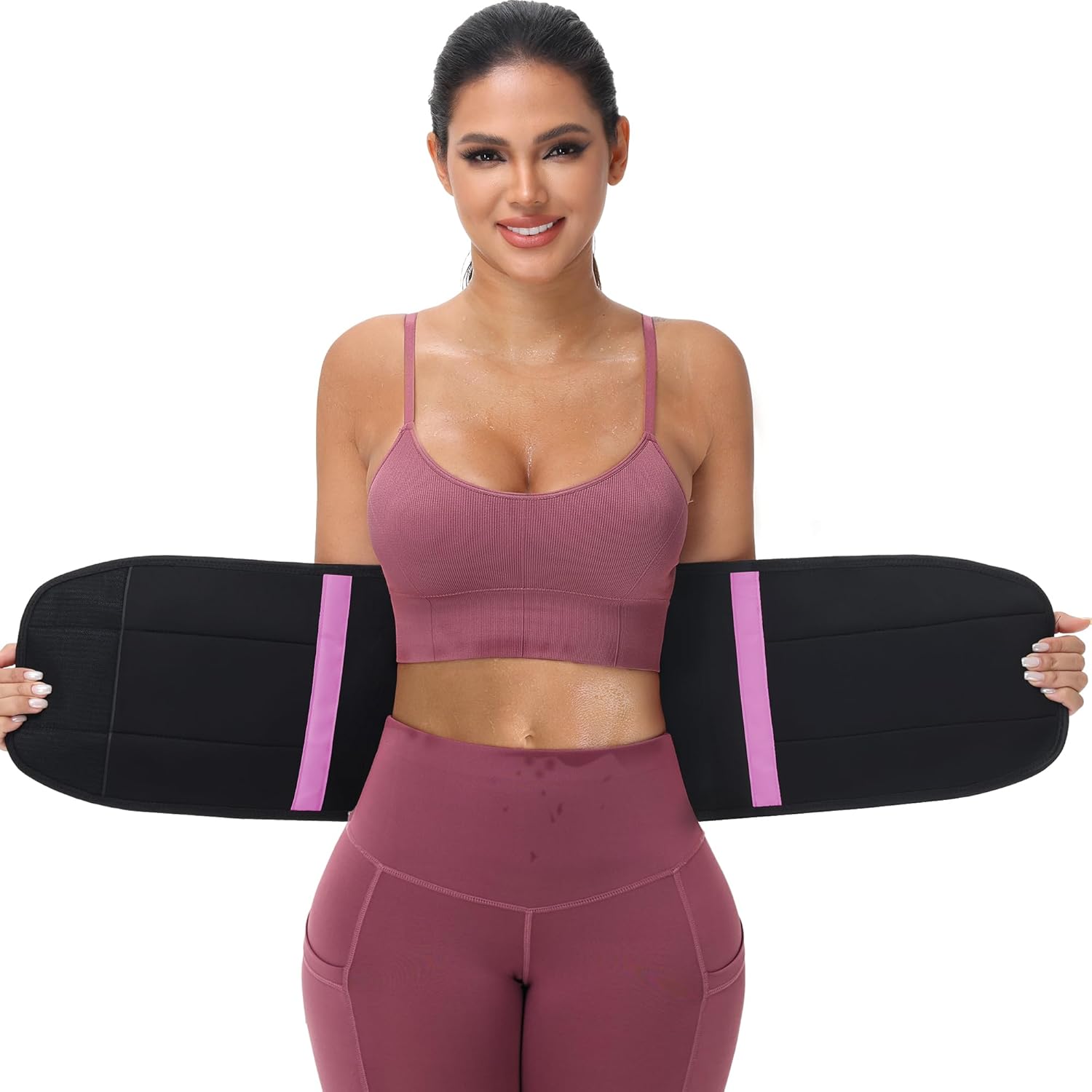 KOOCHY Waist Trainer For Women Men,Adjustable Sweat Band Tummy Control Belt,Waist Trimmer for Weight Loss Workout Fitness Gym - Image 7