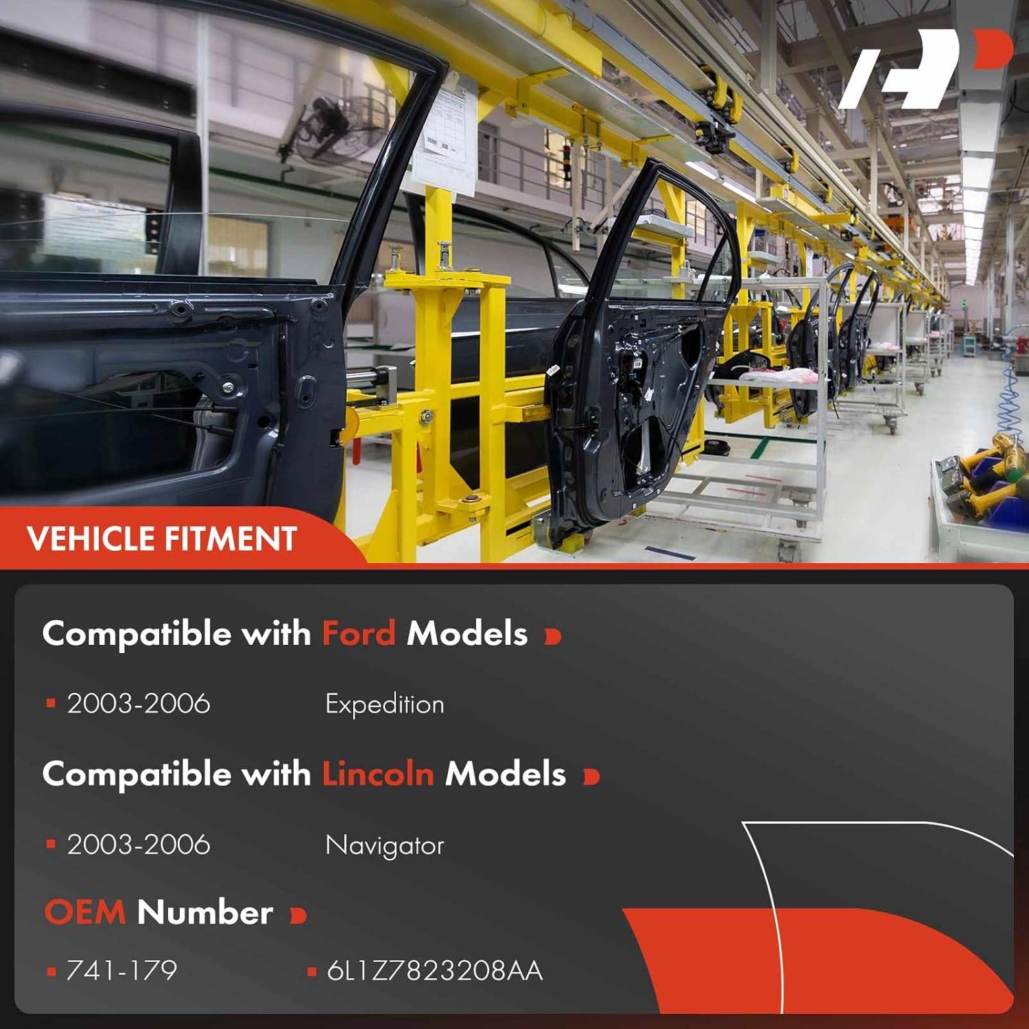 A-Premium Electric Power Window Regulator with Motor Compatible with Ford Expedition Lincoln Navigator 2003-2006 Sport Utility Front Right Passenger Side