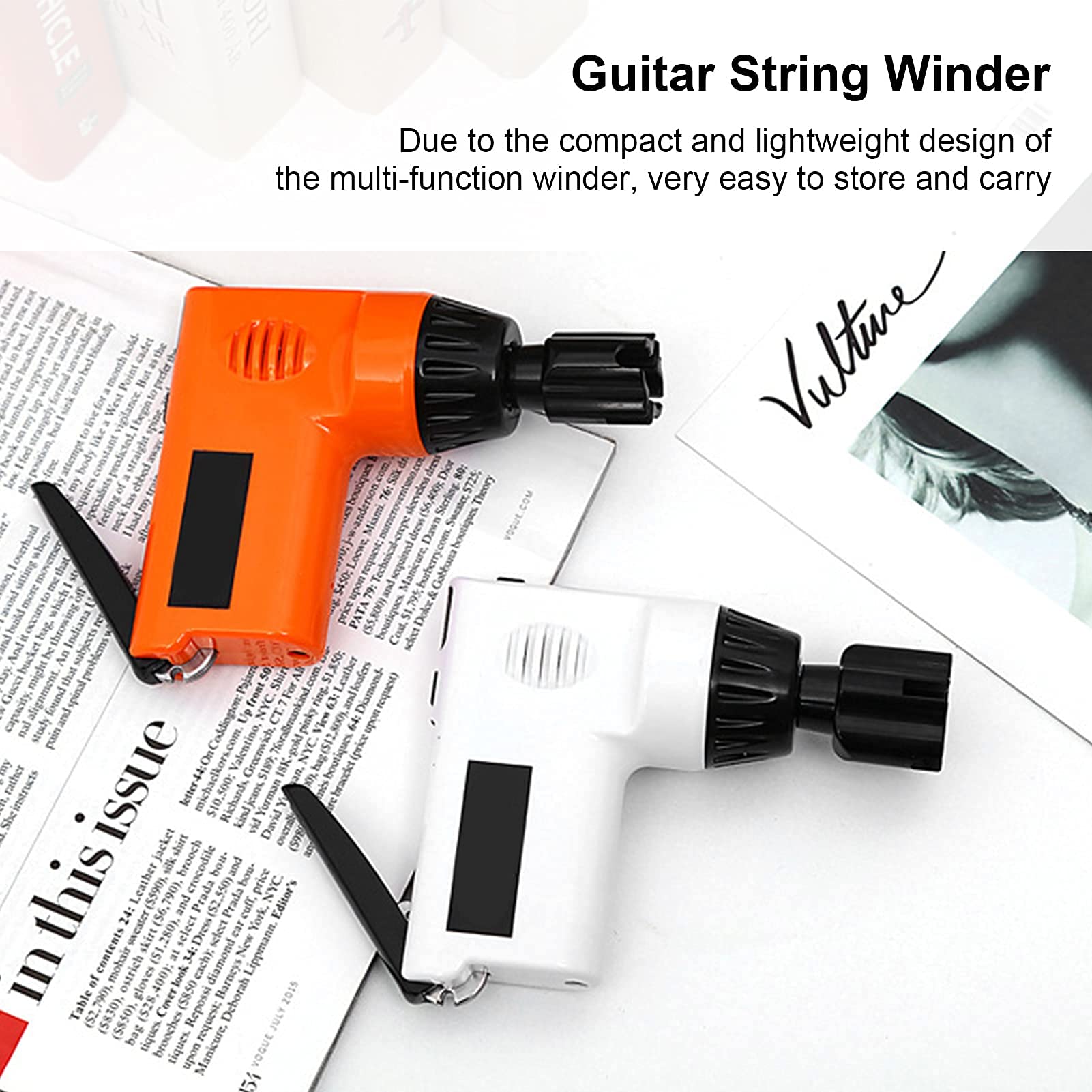 Cortador De Cuerdas De Guitarra, Bobinadora De Cuerdas Multifuncional Bobinadora De Cuerdas Eléctrica Herramienta De Mantenimiento De Guitarra Accesorios De Instrumentos Para Ukulele Bajo 2.7(Blanco)