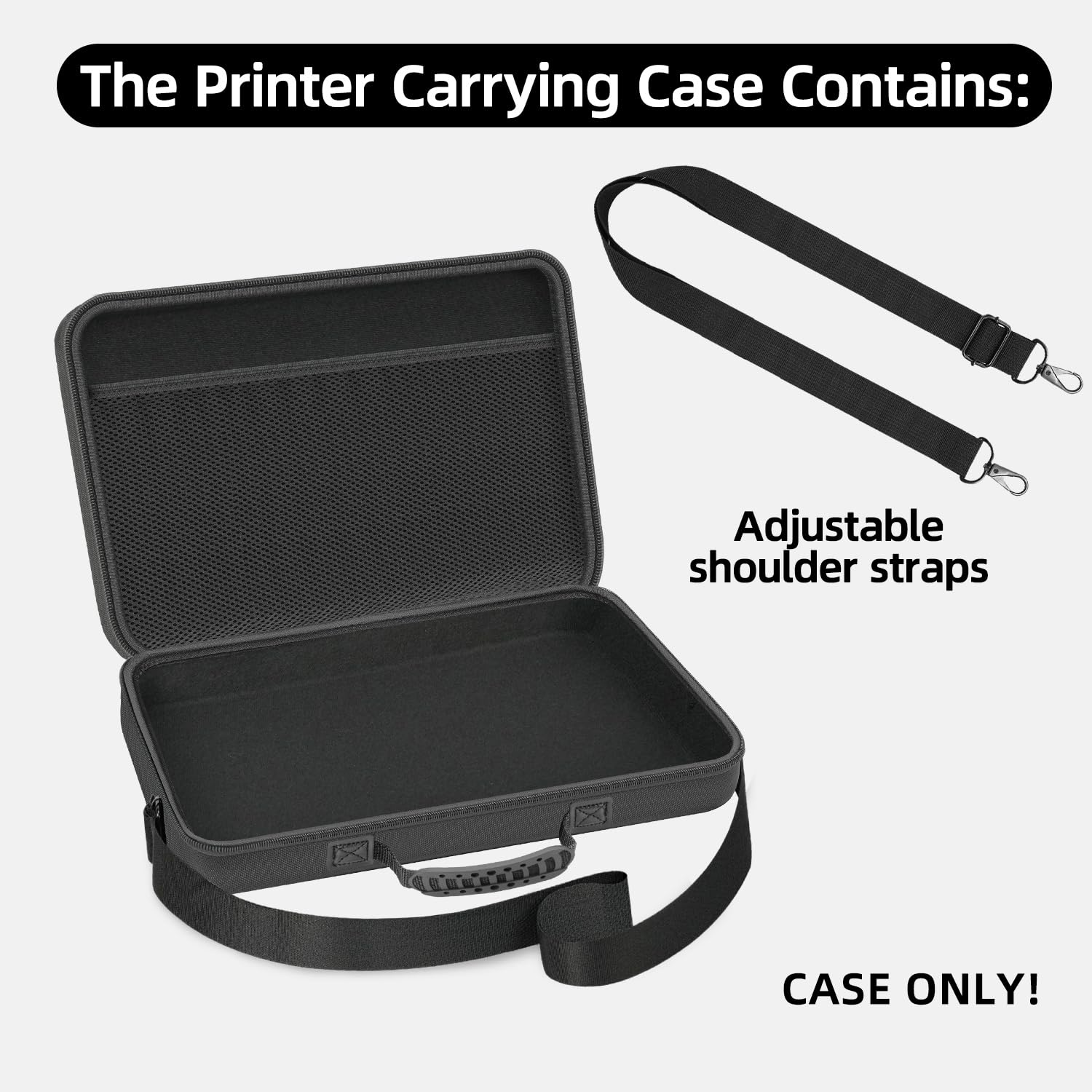 Hartschalen-Reisetasche für Epson Workforce WF-110 / WF-100 kabellose Mobile Drucker, Aufbewahrungstasche für Drucker (nur Hülle) | Schützende Tragetasche, stoßfeste Schale, innerer Aufbewahrungs-Organizer, staubabweisend, für Reisen und Büro, Doppelzweck