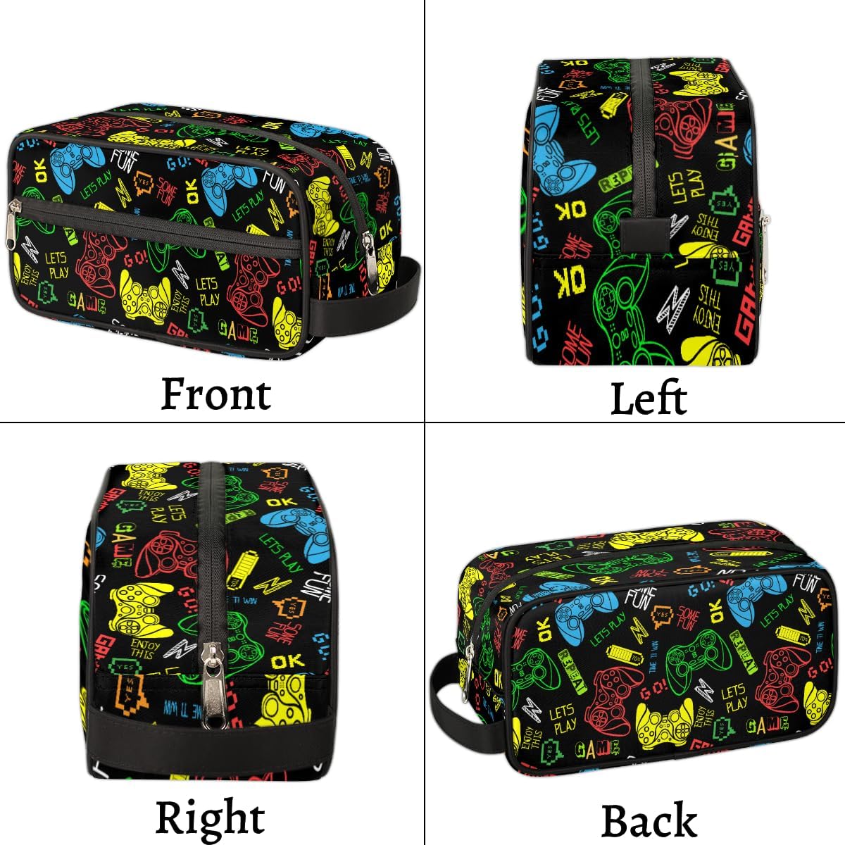 Bardic Travel Toiletry Bag for Boys, Video Games Waterproof Hanging Dopp Kit for Men, Shaving Bag with Large Capacity for Travel,Sports Shower