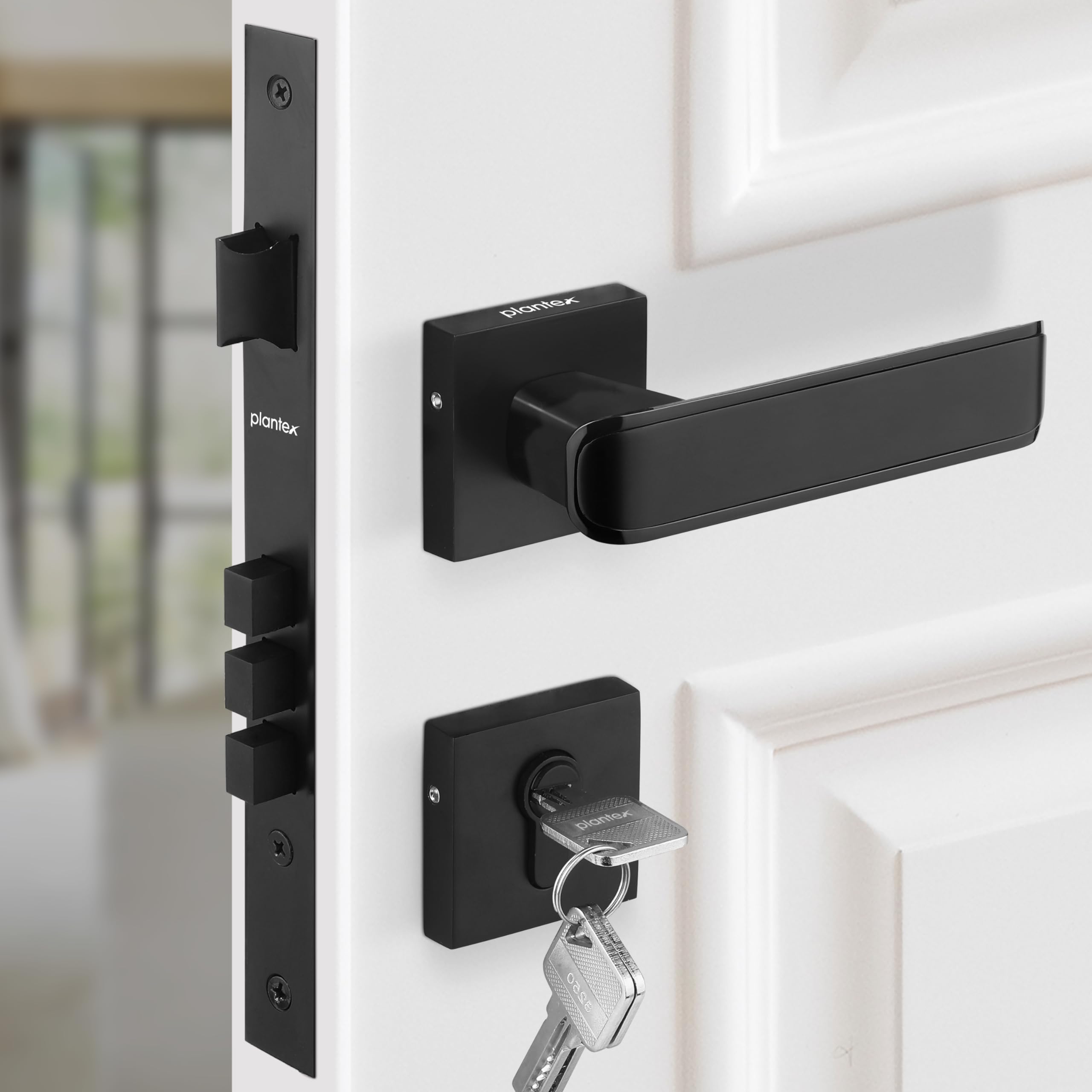 Plantex Triple Security Door Lock for Home/Main Door Lock Set with 3 Years of Warranty/Mortise Lock for Door with Brass Lock Body & Cylinder(7112 - DC-Black & Z-Black) (B0CQV885LV) Amazon Price History, Amazon Price Tracker