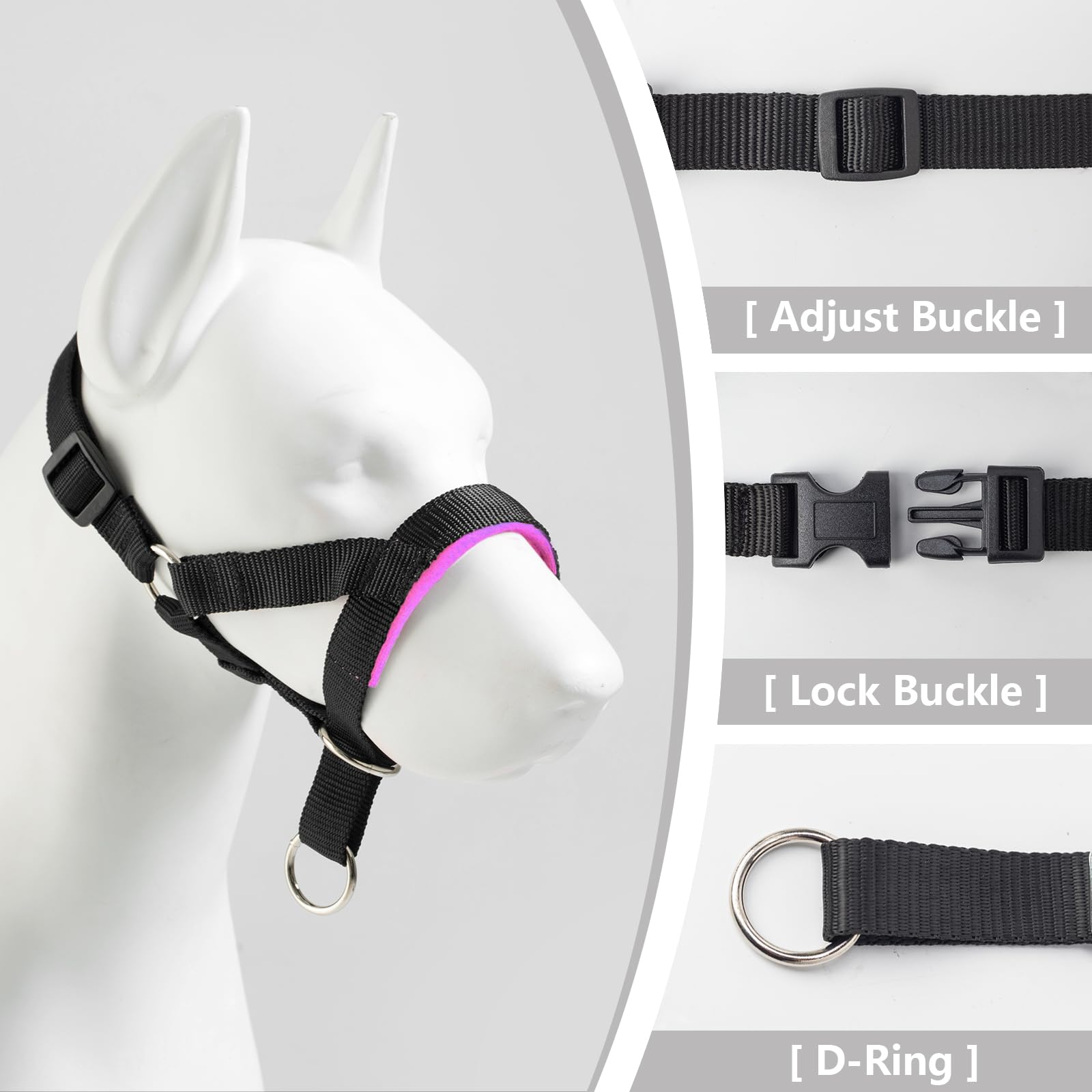 Collar para la cabeza de perro con tela suave, arnés para la cabeza para evitar tirones del perro, correa para la cabeza para perros pequeños, medianos y grandes (M, verde)