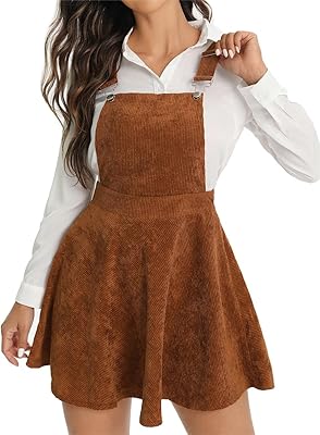 WDIRARA Womens Corduroy Overalls Dress Solid India