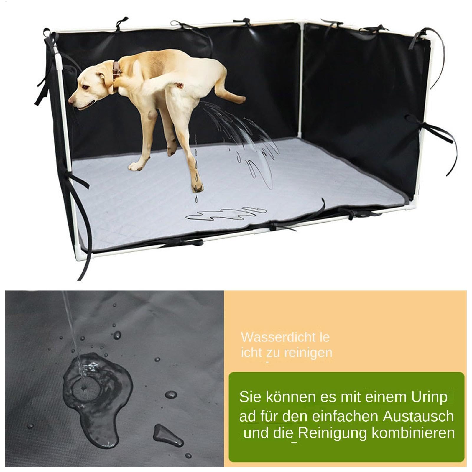 Hundepee -Pad -Halter, Hund Splash Box Guard - Welpen -Toilettenzaun, einfache saubere tragbare Urinpolsterzaun wasserdichtes 600D -
