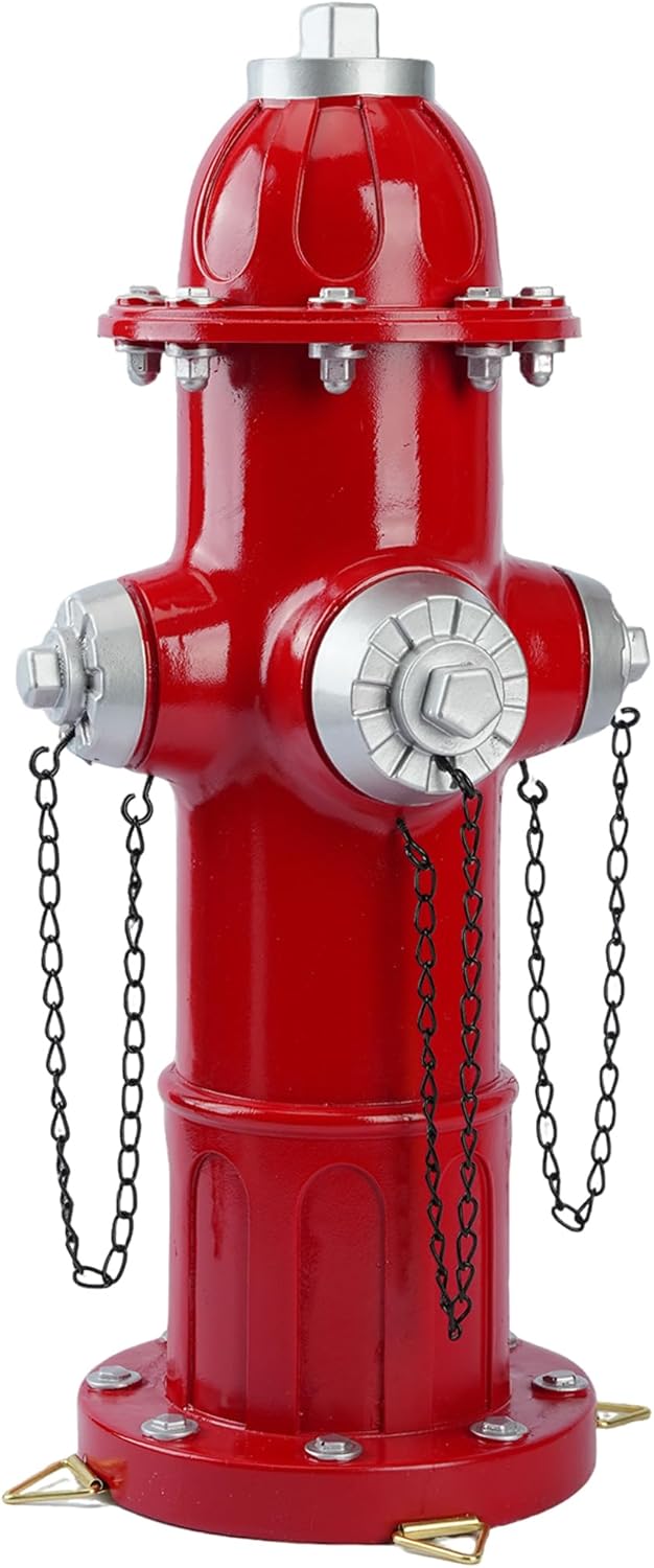Elenon Garden Red Fire Hydrant Outdoor Statue Decorative for Dog to Peed on, 14.5" Fire Hydrant Puppy Pee Training Post, Gadrden Yard Lawn Backyard Ornament Decoration Firefighter Gift for Men