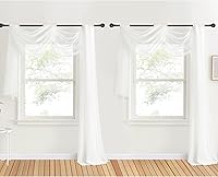 Vista 25 de NICETOWN Paneles de Cortinas Transparentes para Cama con Dosel 216 - Decoración del Hogar Cenefa de Gasa Transparente para Boda